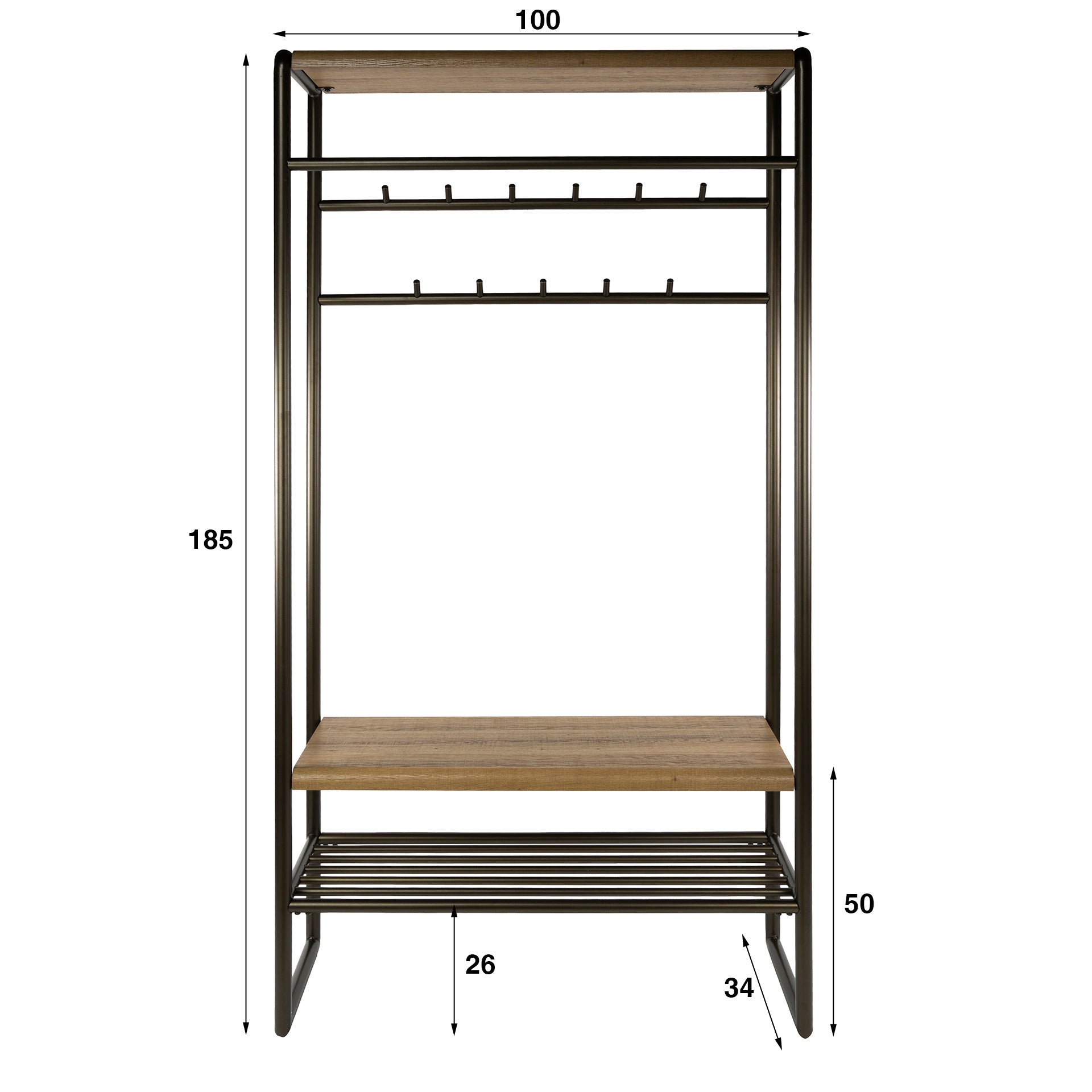 Garderobemeubel Luno 100cm / Drift brown – afbeelding 3