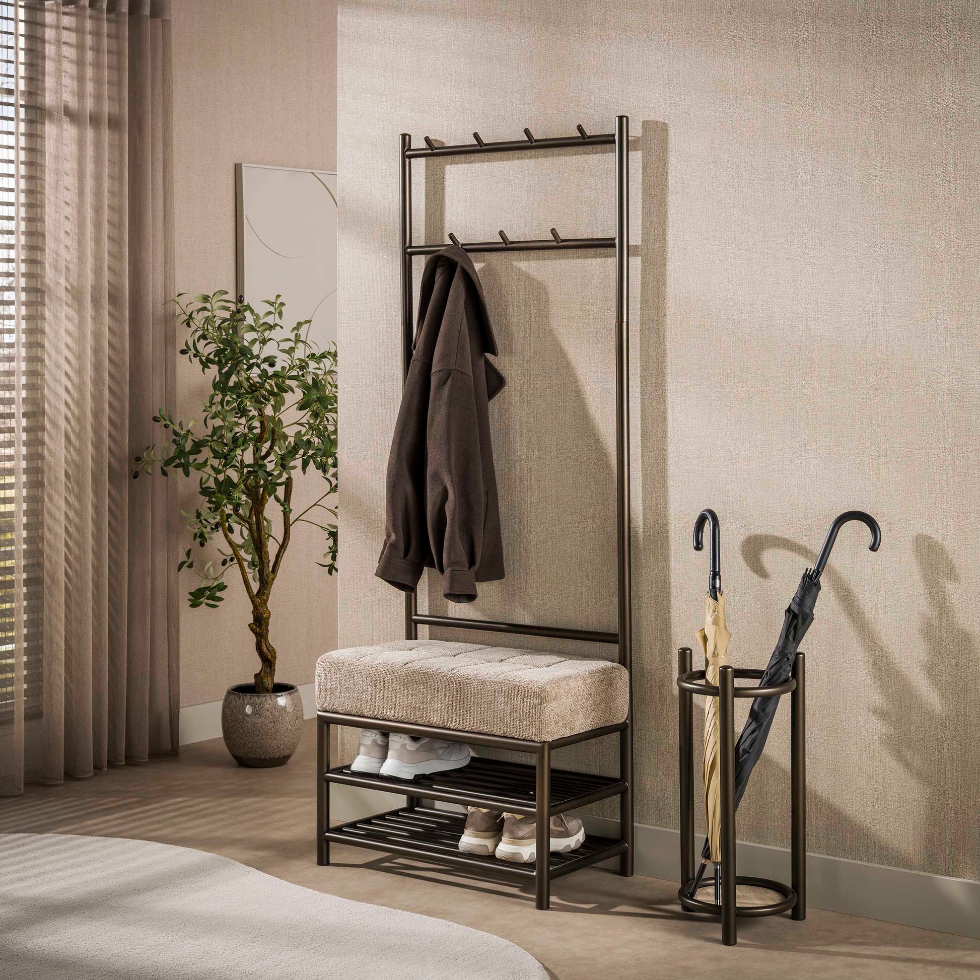 Garderobebank Luno 70cm / Drift brown – afbeelding 1