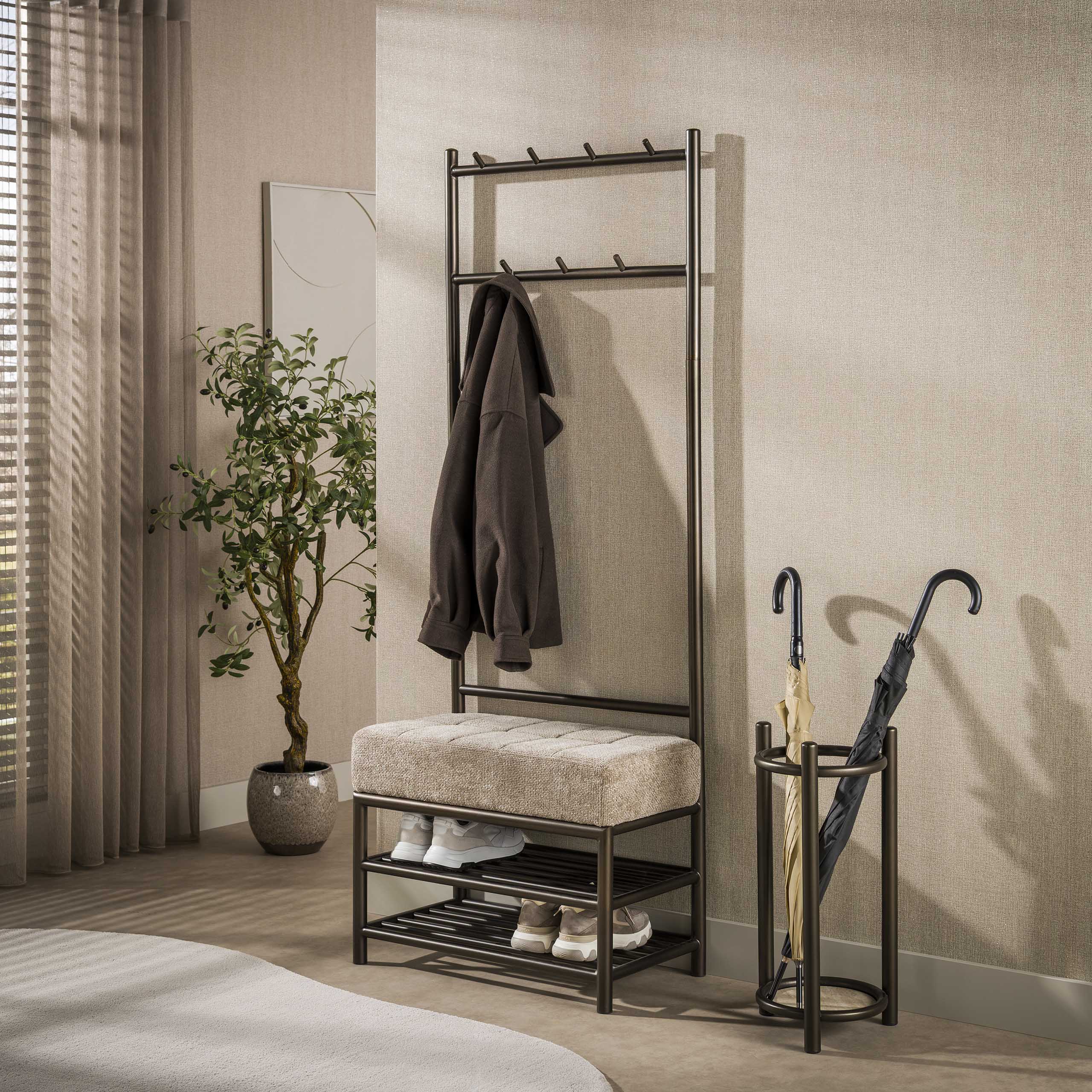 Garderobebank Luno 70cm / Drift brown – afbeelding 1