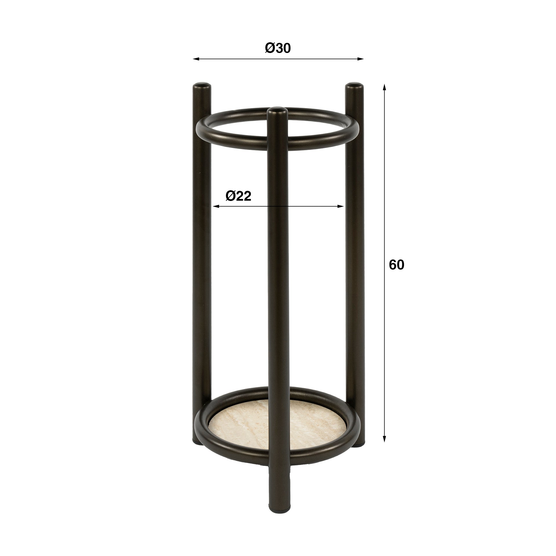 Paraplubak Luno rond / Drift brown – afbeelding 4