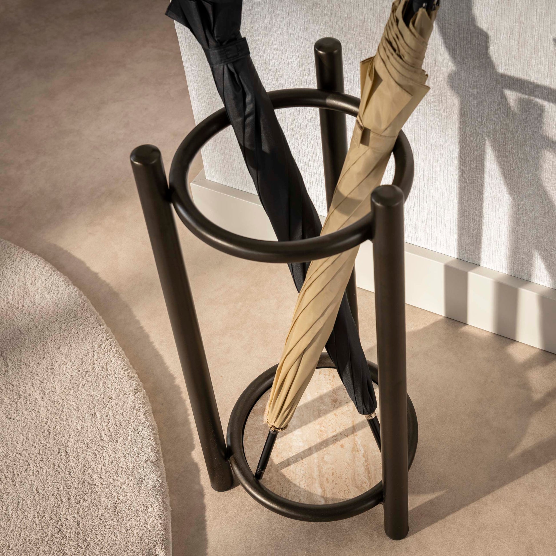 Paraplubak Luno rond / Drift brown – afbeelding 2