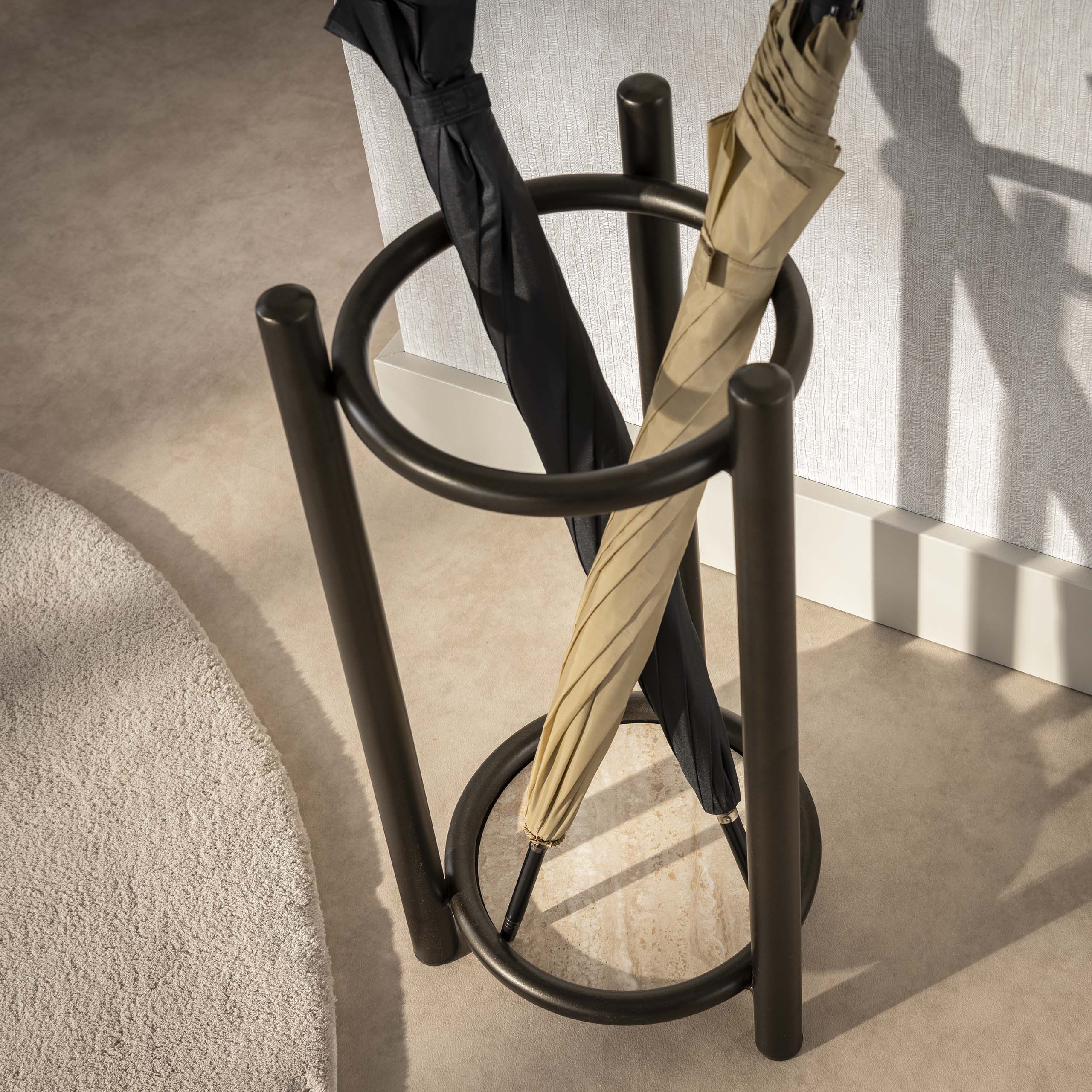 Paraplubak Luno rond / Drift brown – afbeelding 2