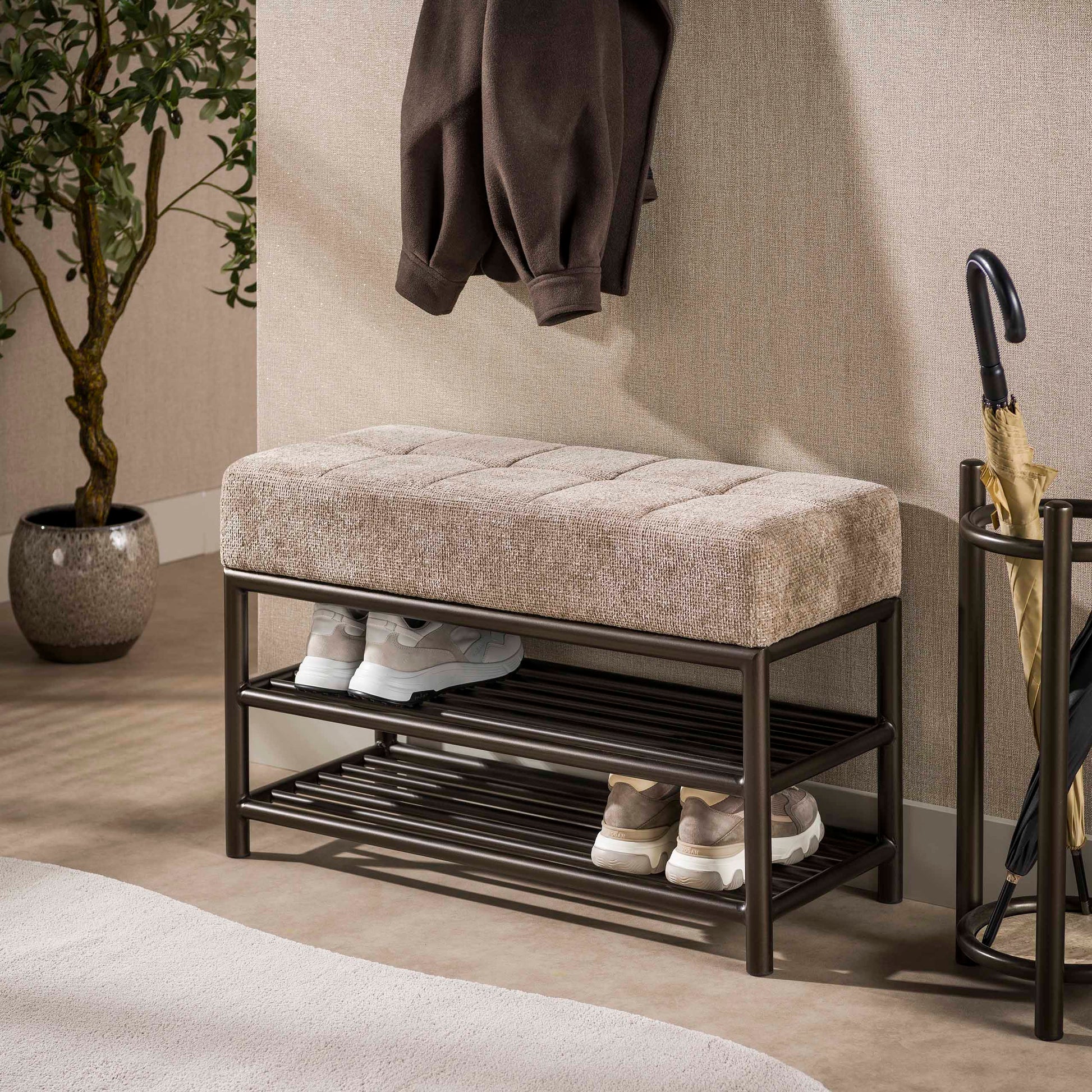 Schoenenbank Terra 85cm / Drift brown – afbeelding 1