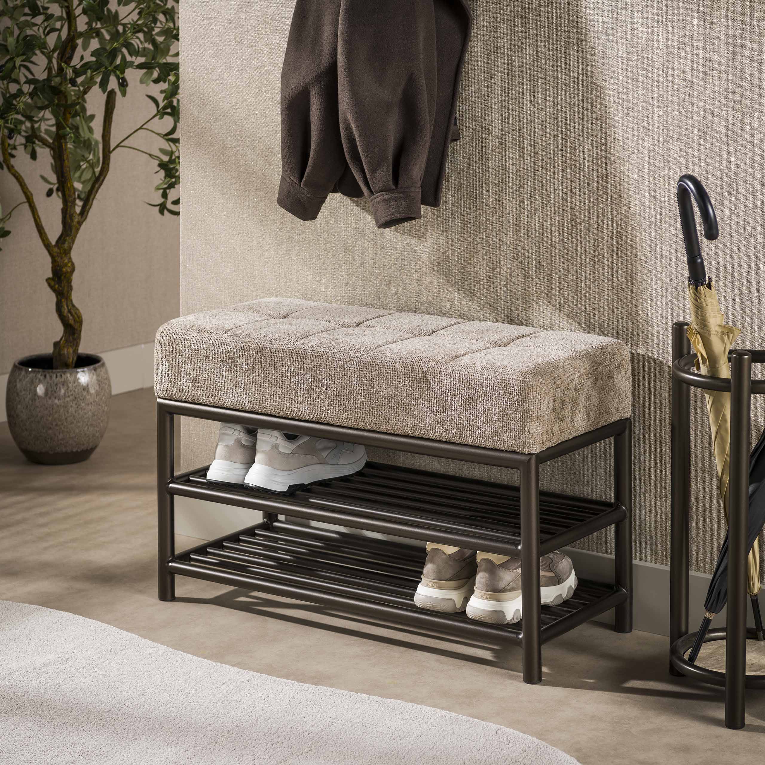 Schoenenbank Terra 85cm / Drift brown – afbeelding 1
