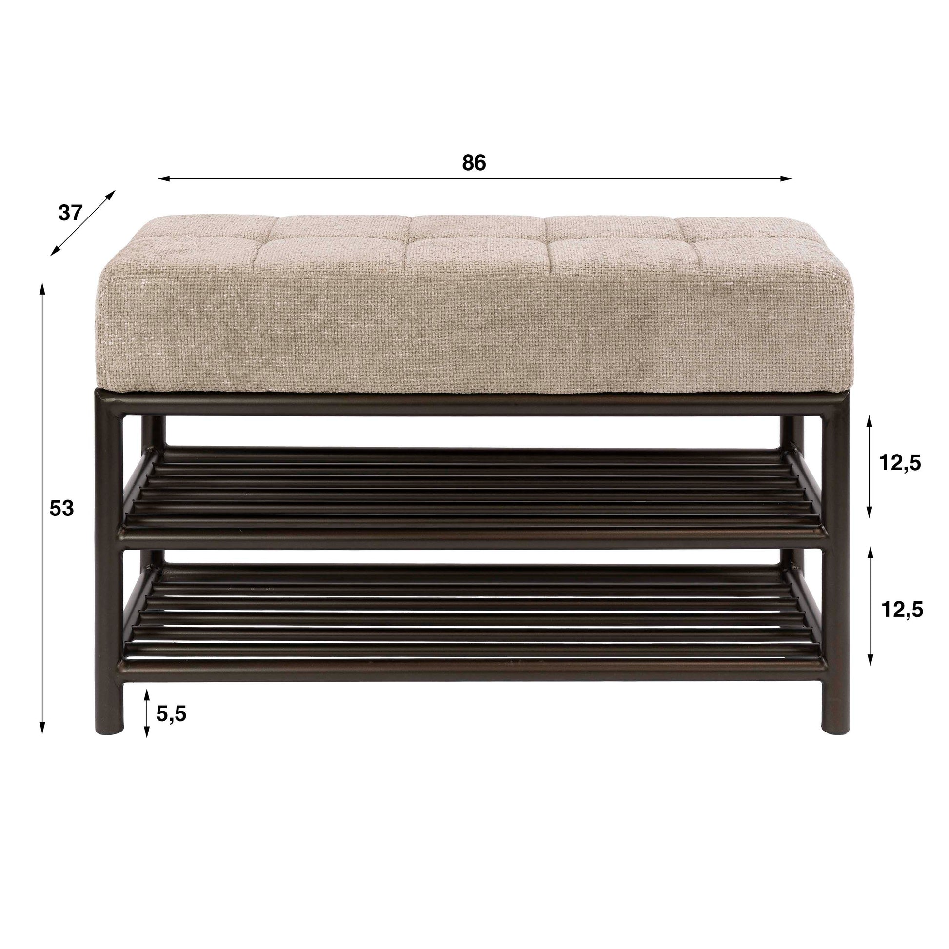 Schoenenbank Terra 85cm / Drift brown – afbeelding 4
