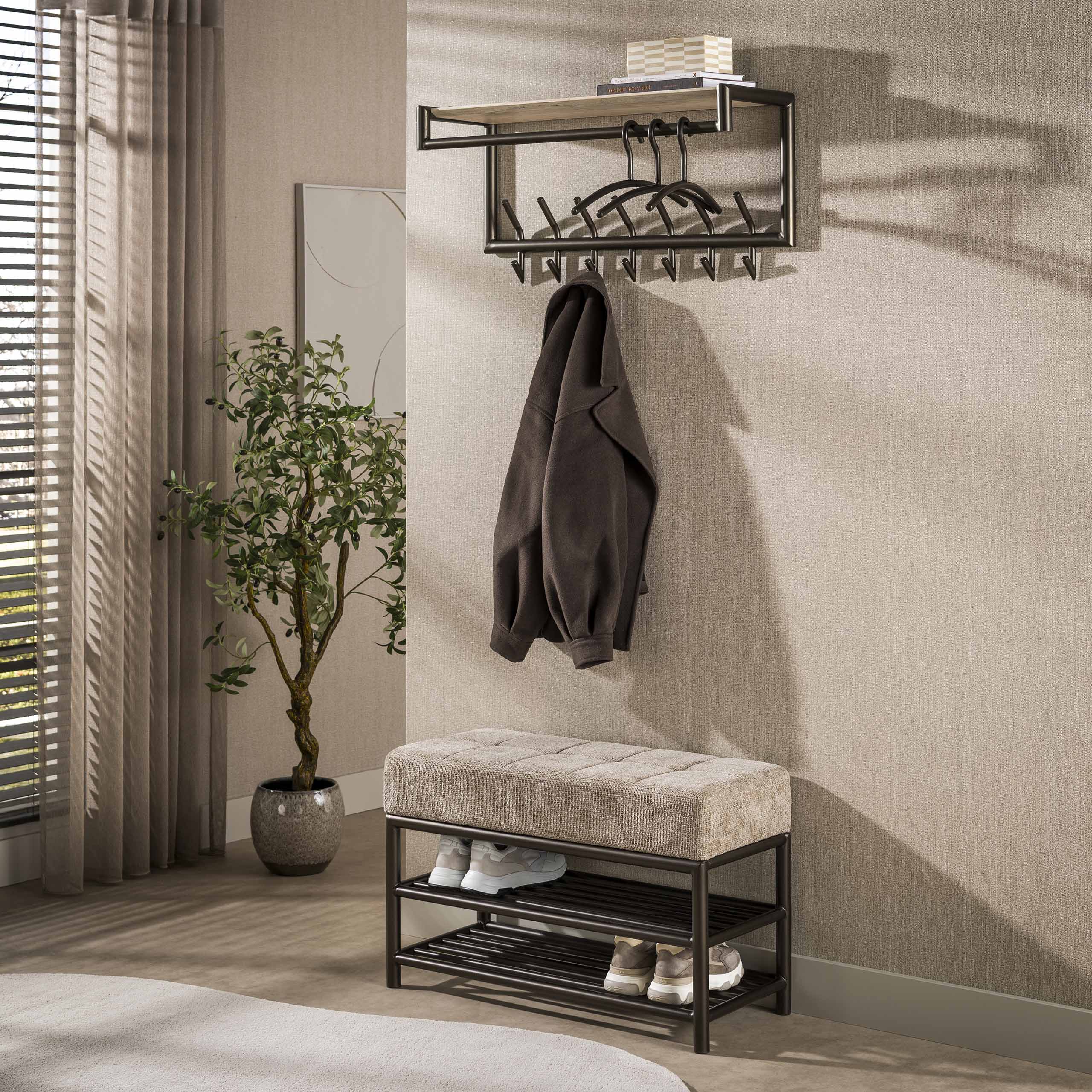 Schoenenbank Terra 85cm / Drift brown – afbeelding 2
