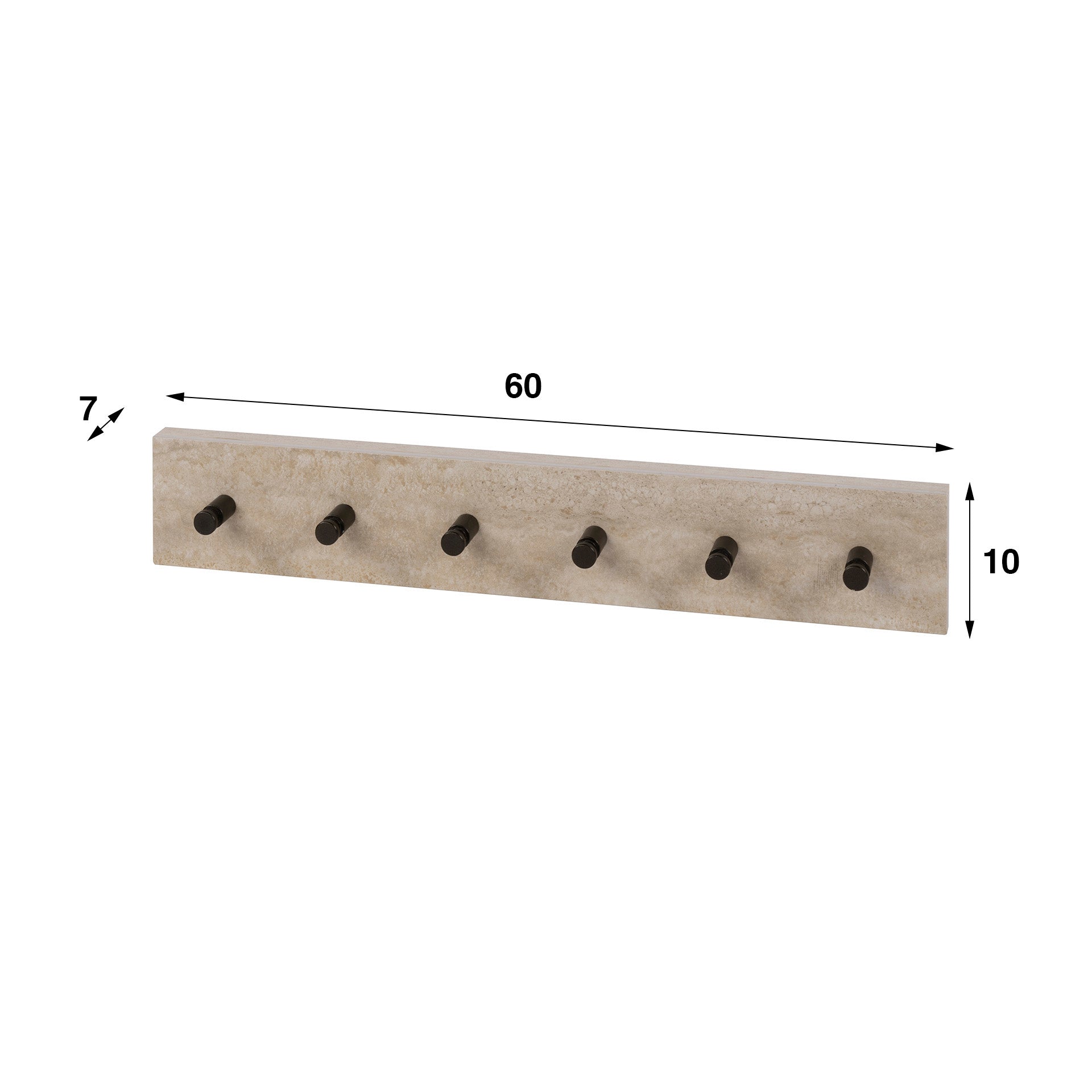 Kapstok Travino 6 haken / Keramiek travertin – afbeelding 4
