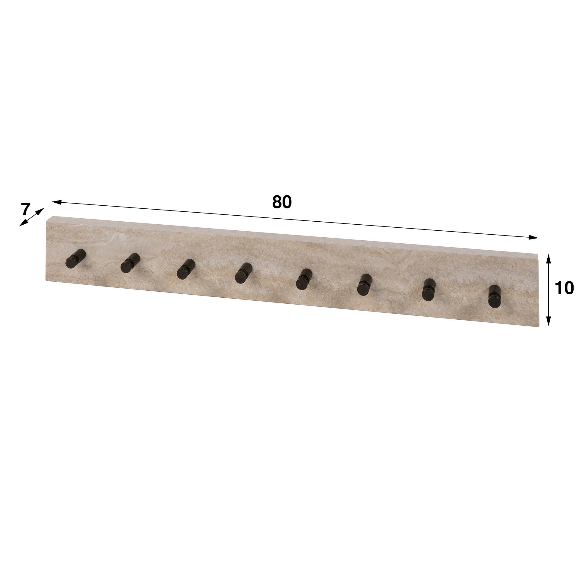 Kapstok Travino 8 haken / Keramiek travertin – afbeelding 4