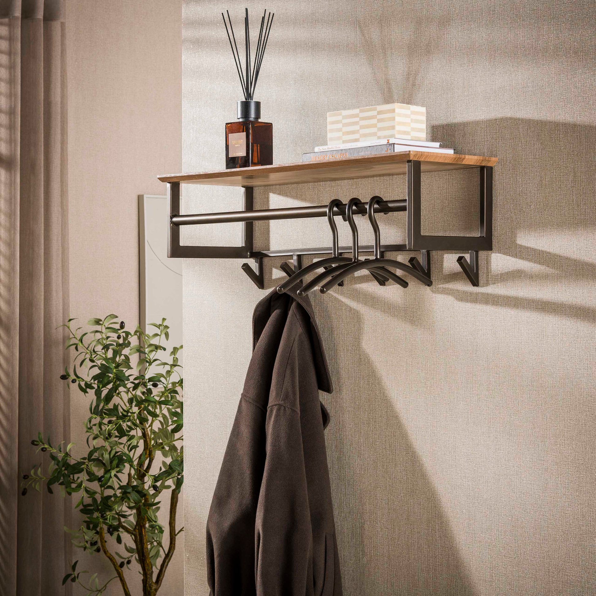 Kapstok Bruno 6 haken / Drift brown – afbeelding 1