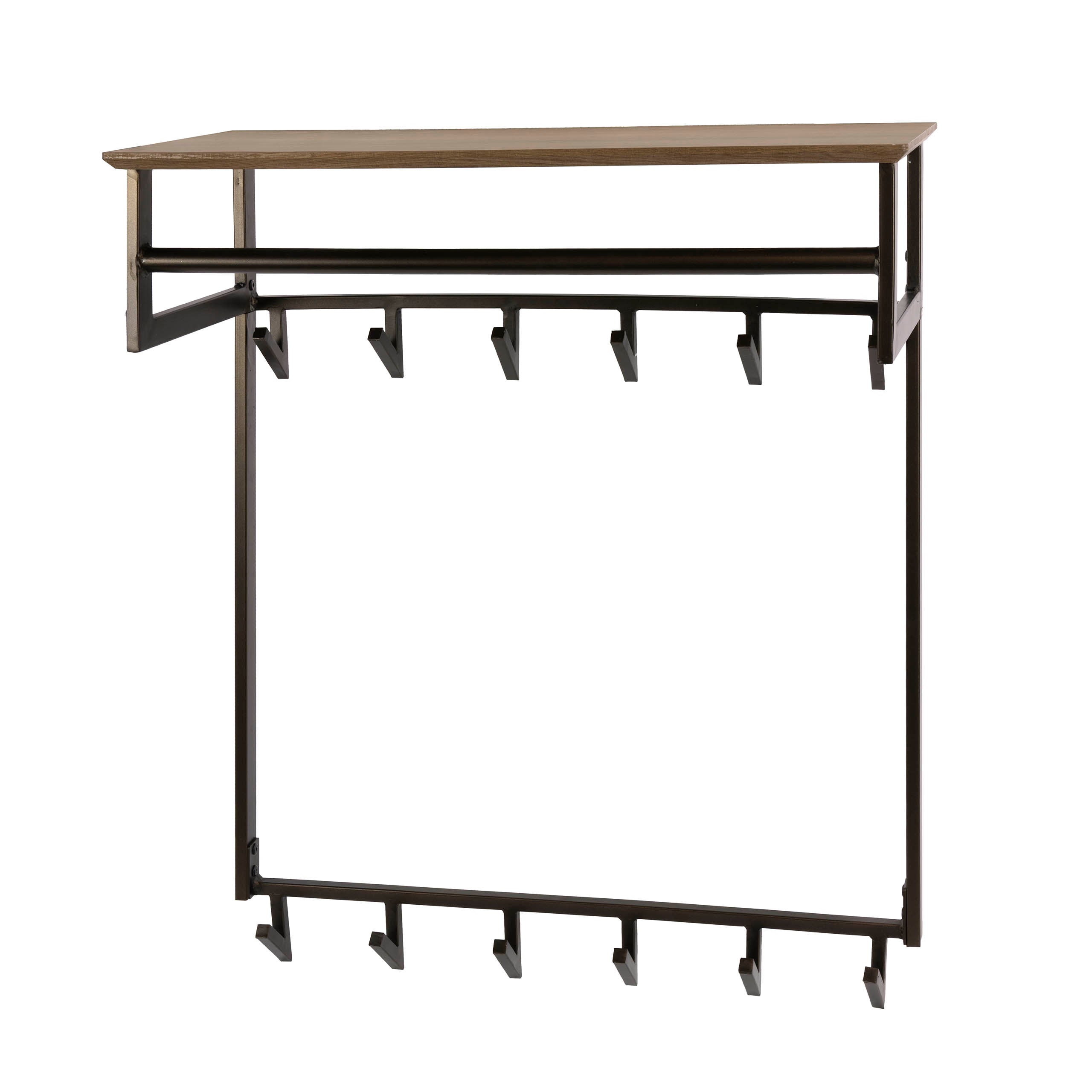 Kapstok Bruno hoog 2x6 haken / Drift brown – afbeelding 2