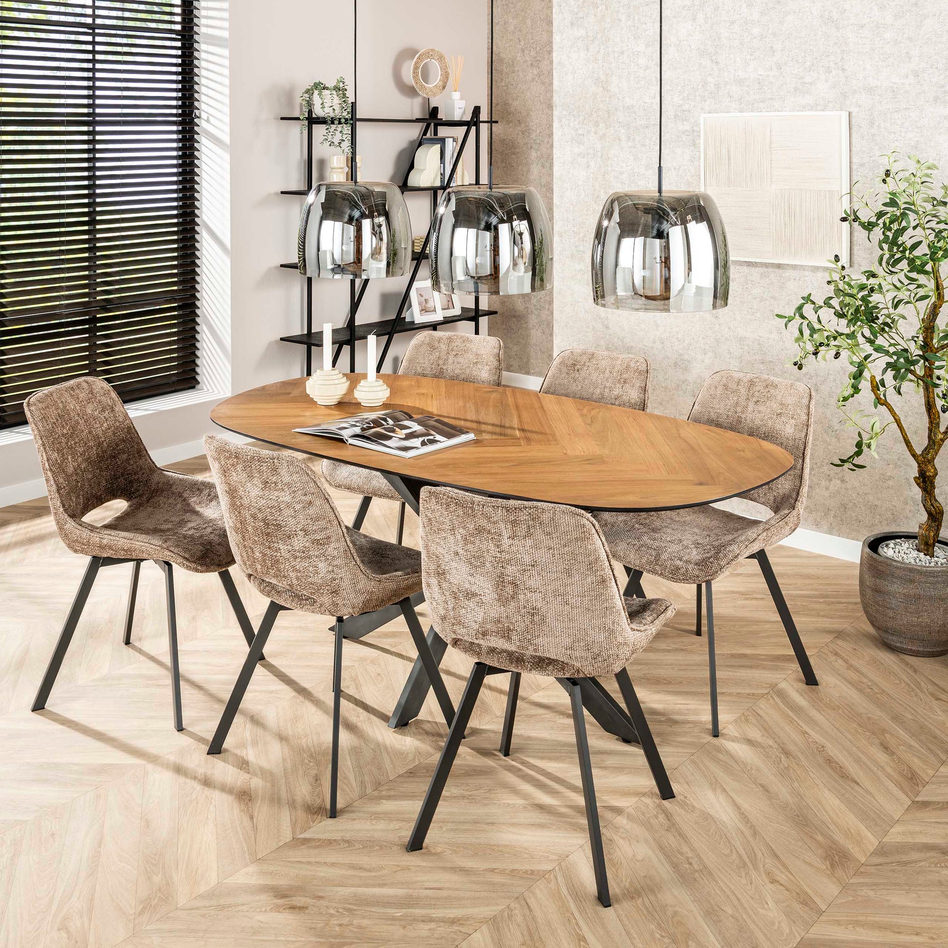 Stoel Swivel draaibaar verpakt per 4 / Hoven champagne – afbeelding 4