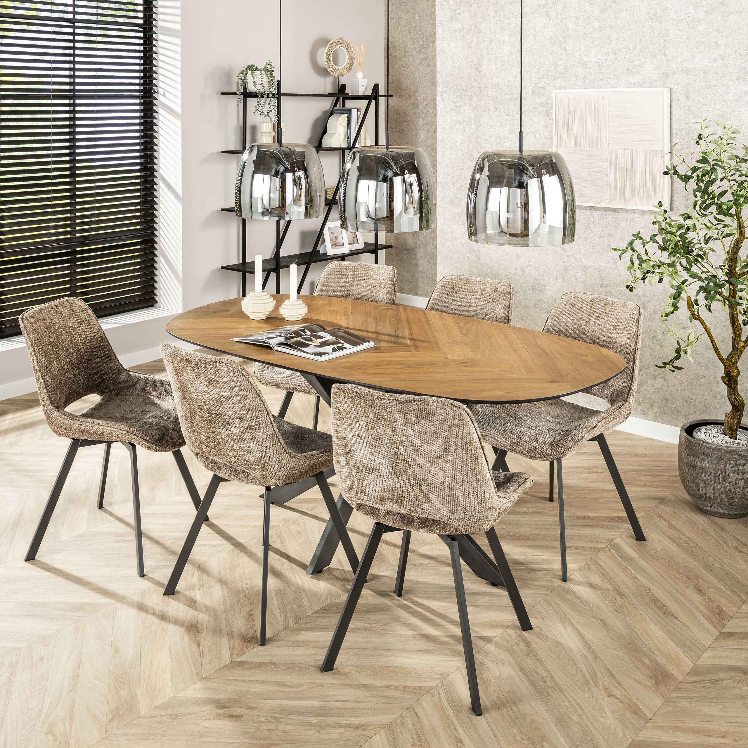 Stoel Swivel draaibaar verpakt per 4 / Hoven champagne – afbeelding 4