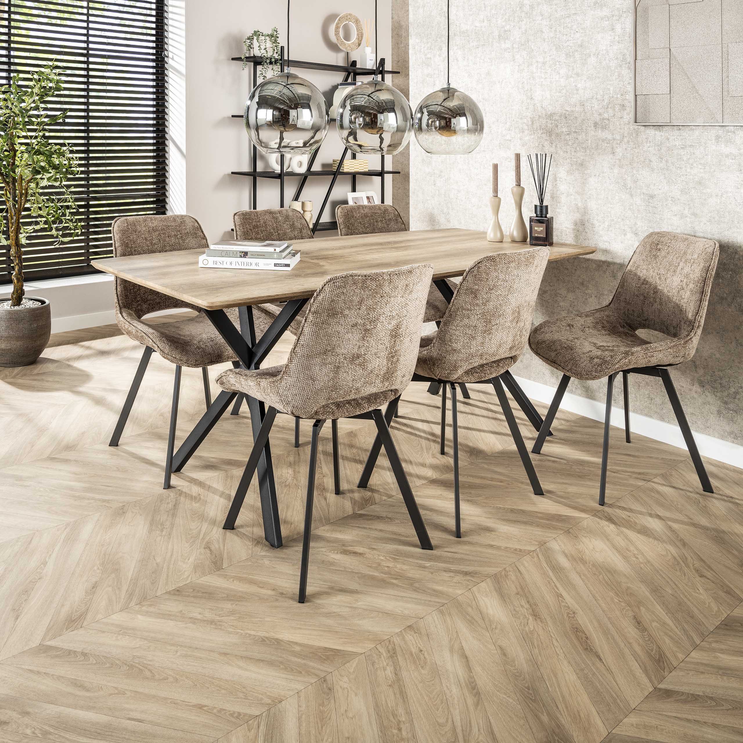 Stoel Swivel draaibaar verpakt per 4 / Hoven champagne – afbeelding 5
