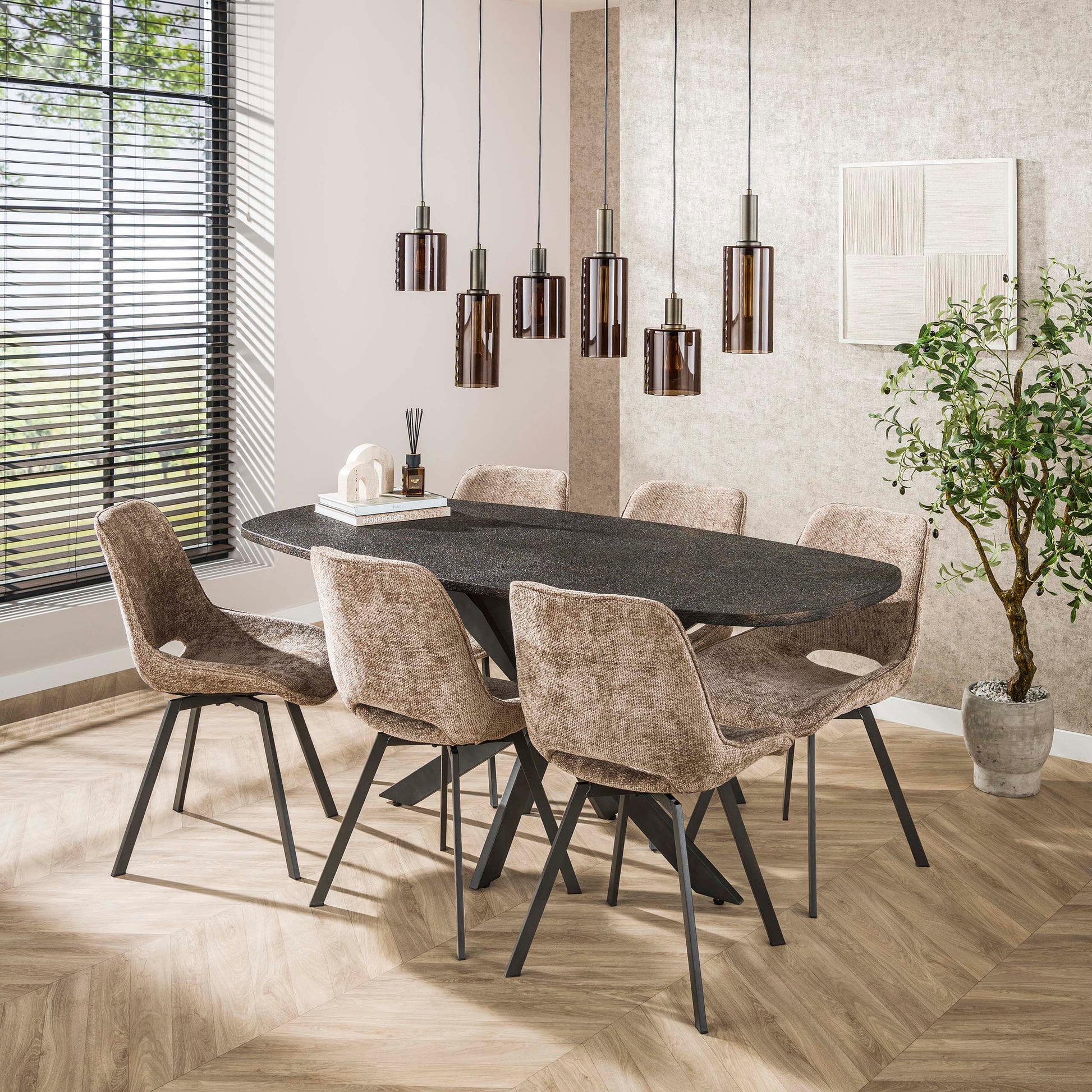 Stoel Swivel draaibaar verpakt per 4 / Hoven champagne – afbeelding 6