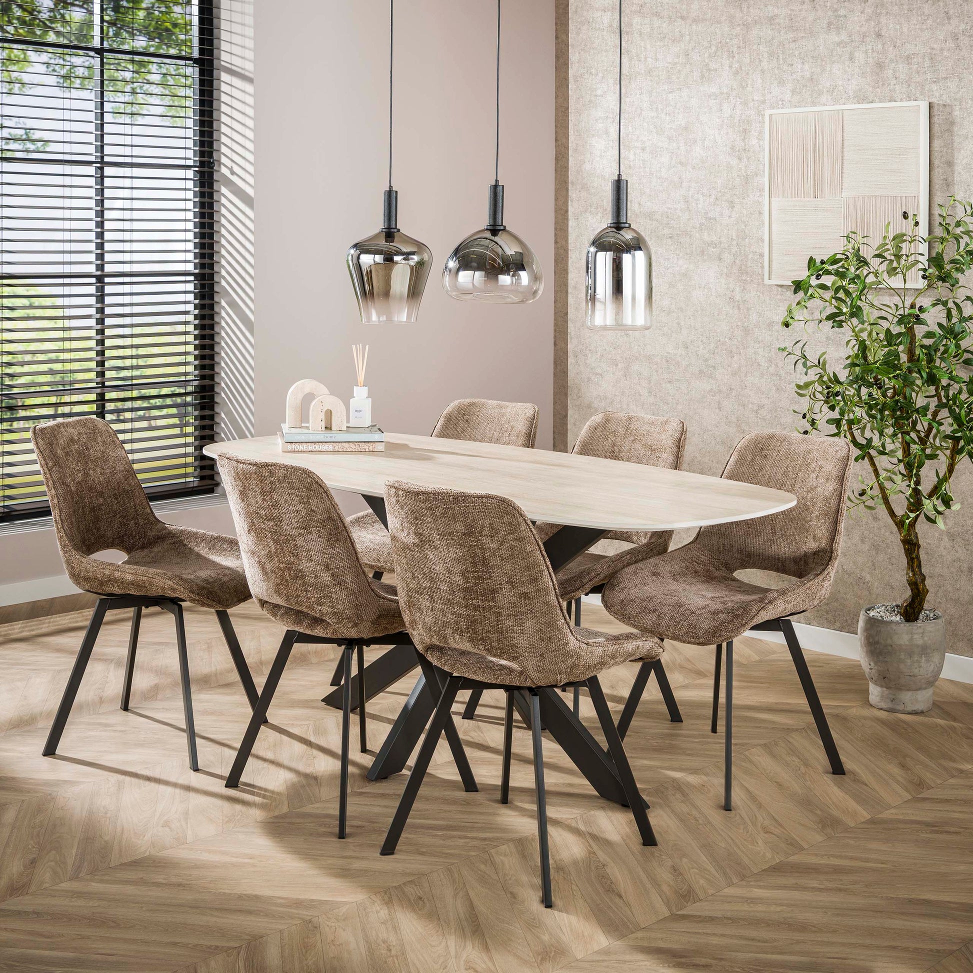 Stoel Swivel draaibaar verpakt per 4 / Hoven champagne – afbeelding 7