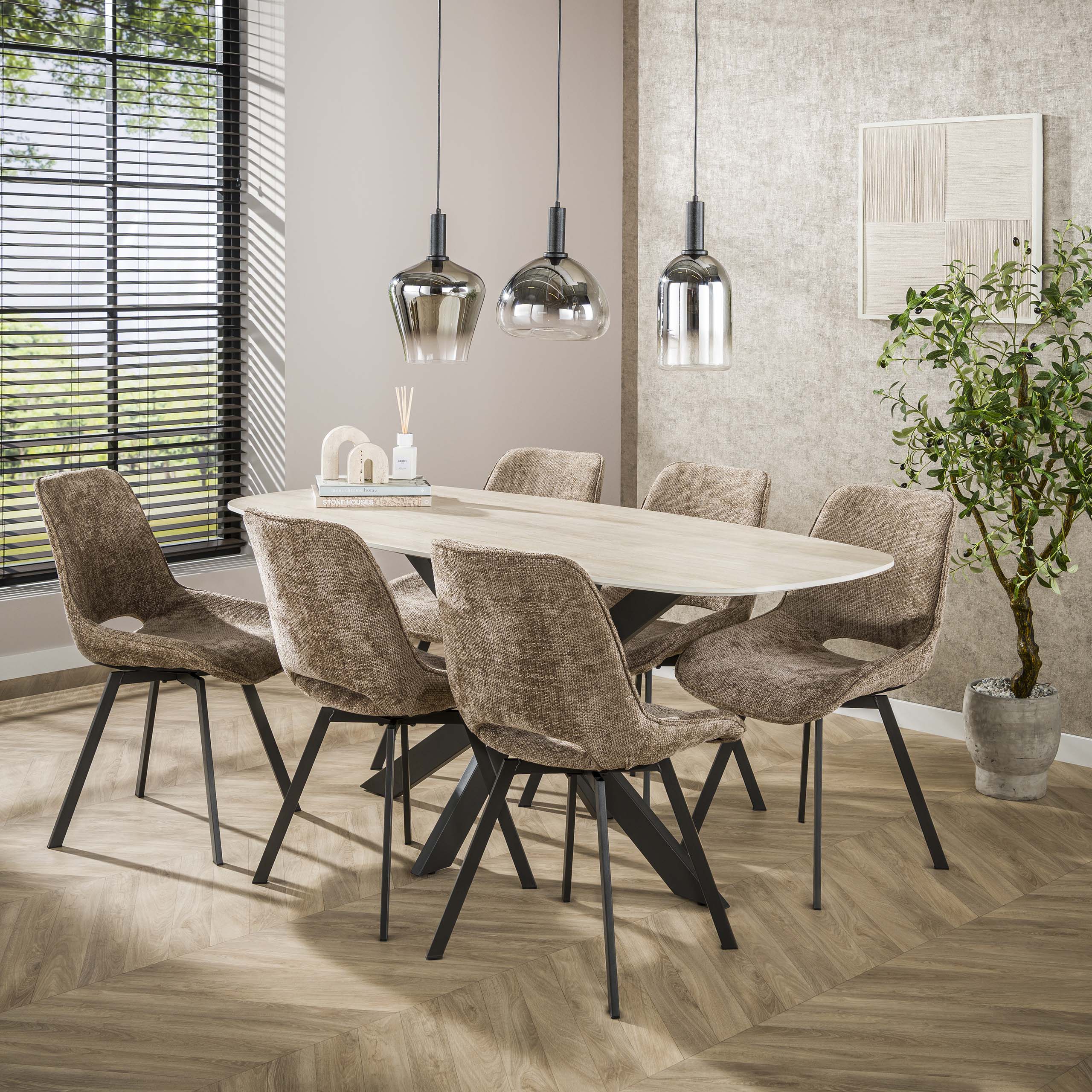 Stoel Swivel draaibaar verpakt per 4 / Hoven champagne – afbeelding 7