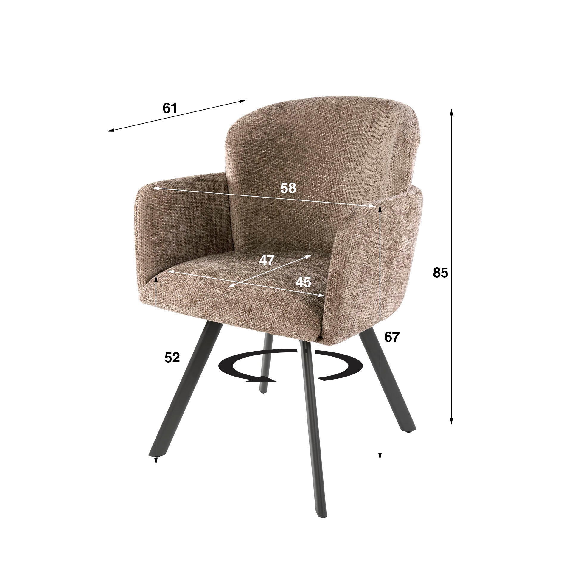 Armstoel Embrace draaibaar verpakt per 2 / Hoven champagne – afbeelding 9