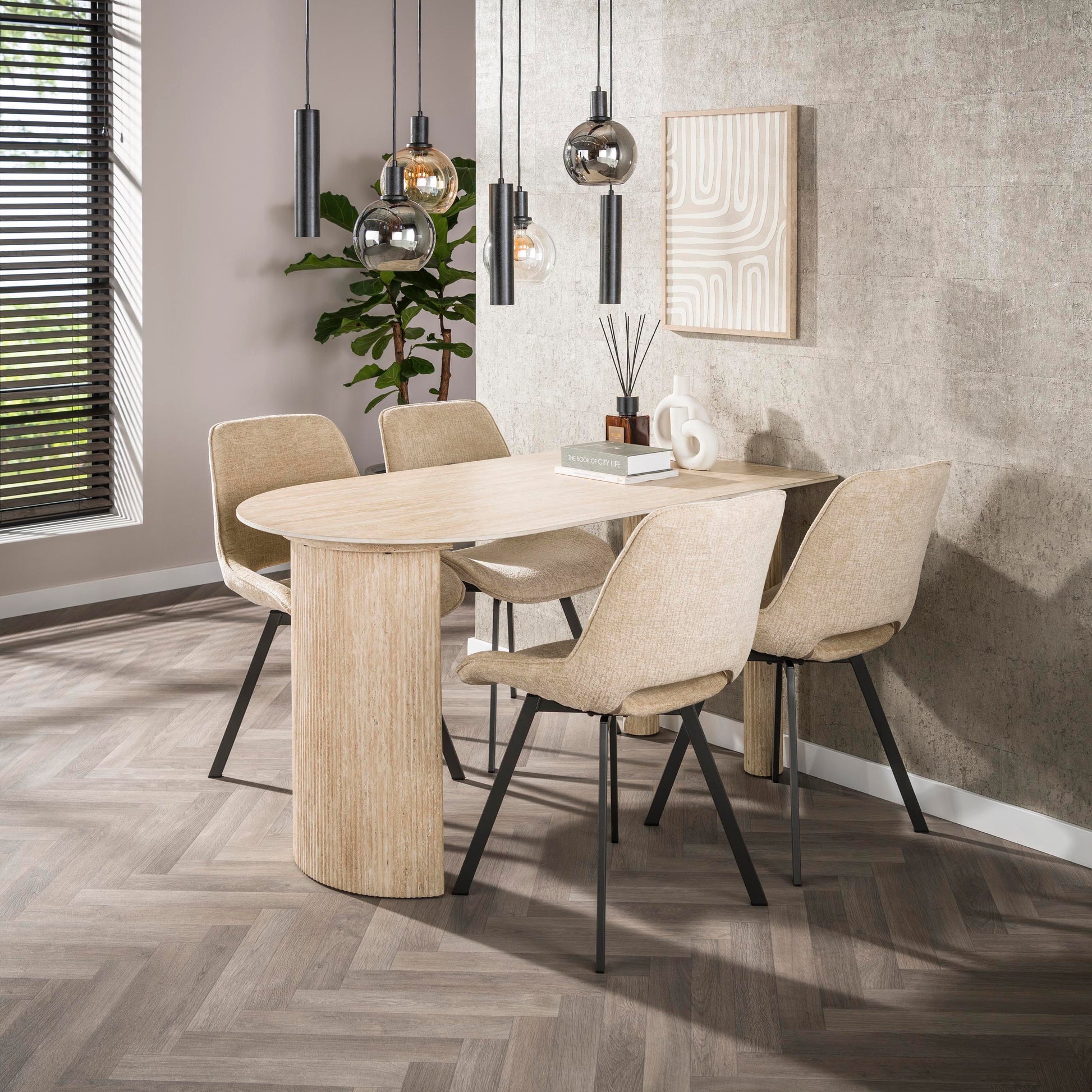 Stoel Swivel draaibaar verpakt per 4 / Jaroq zand – afbeelding 3