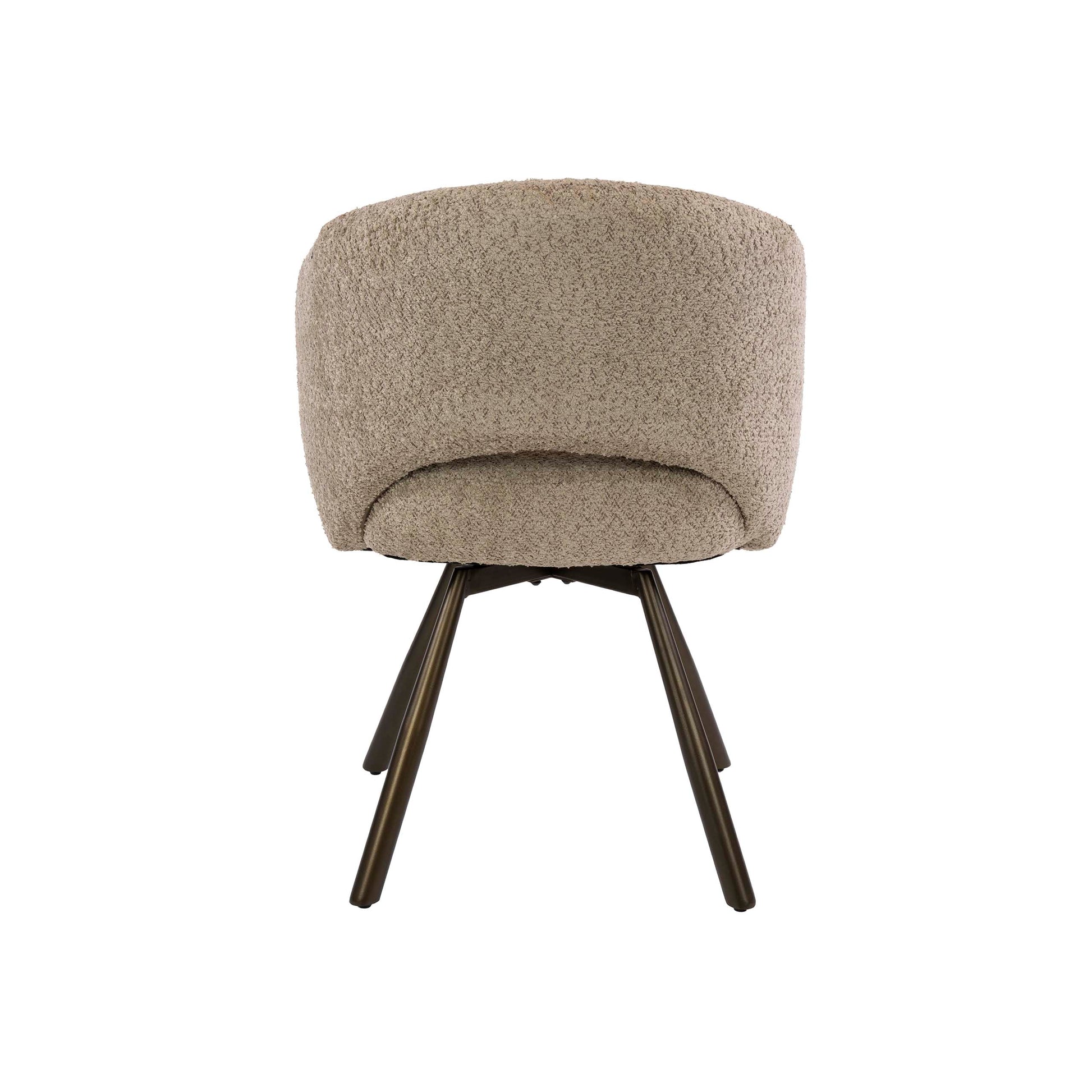 Armstoel Salon Cross draaibaar verpakt per 2 / Bouclé zand-bruin – afbeelding 8