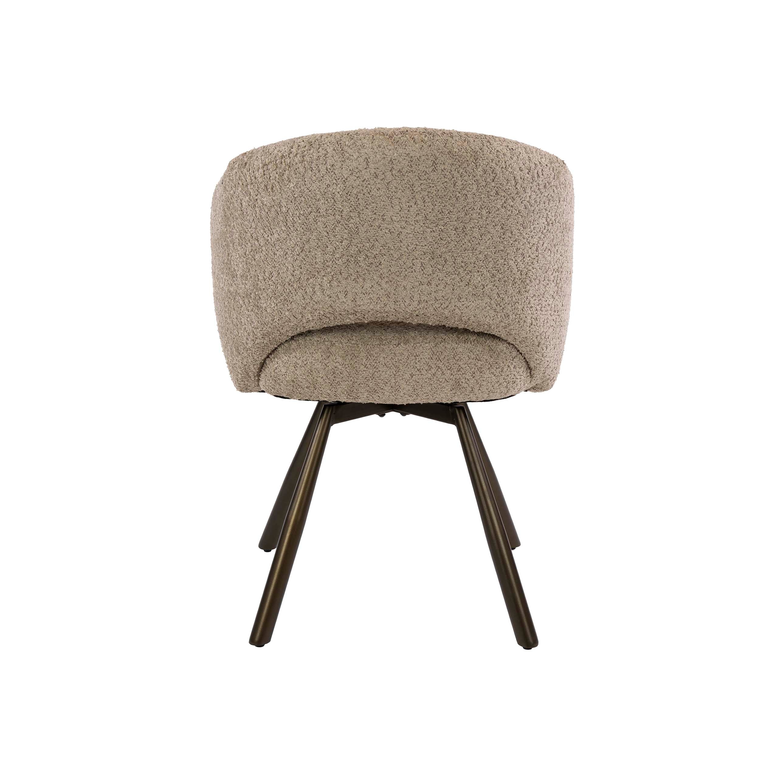 Armstoel Salon Cross draaibaar verpakt per 2 / Bouclé zand-bruin – afbeelding 8