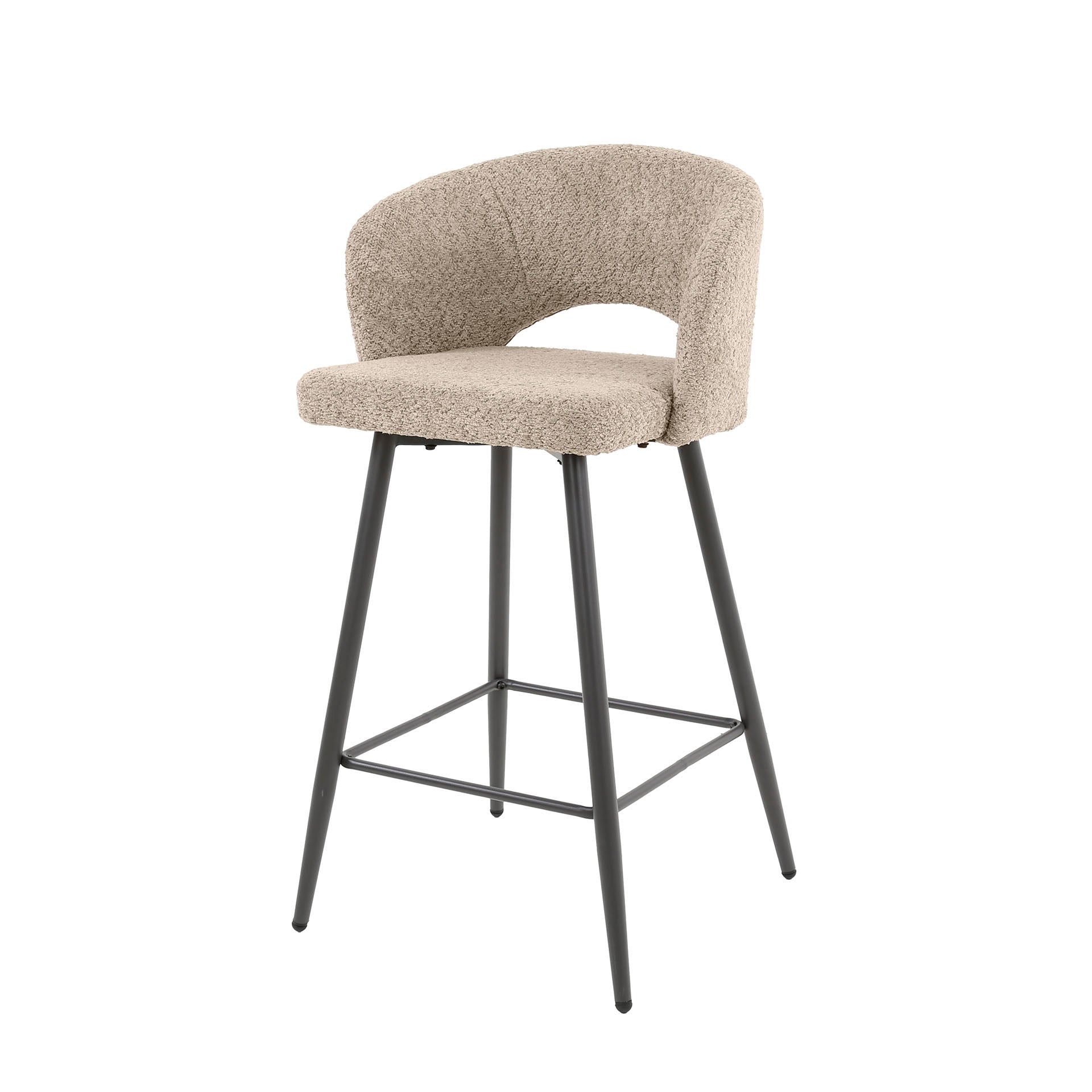 Barstoel Salon verpakt per 2 / Bouclé zand – afbeelding 3