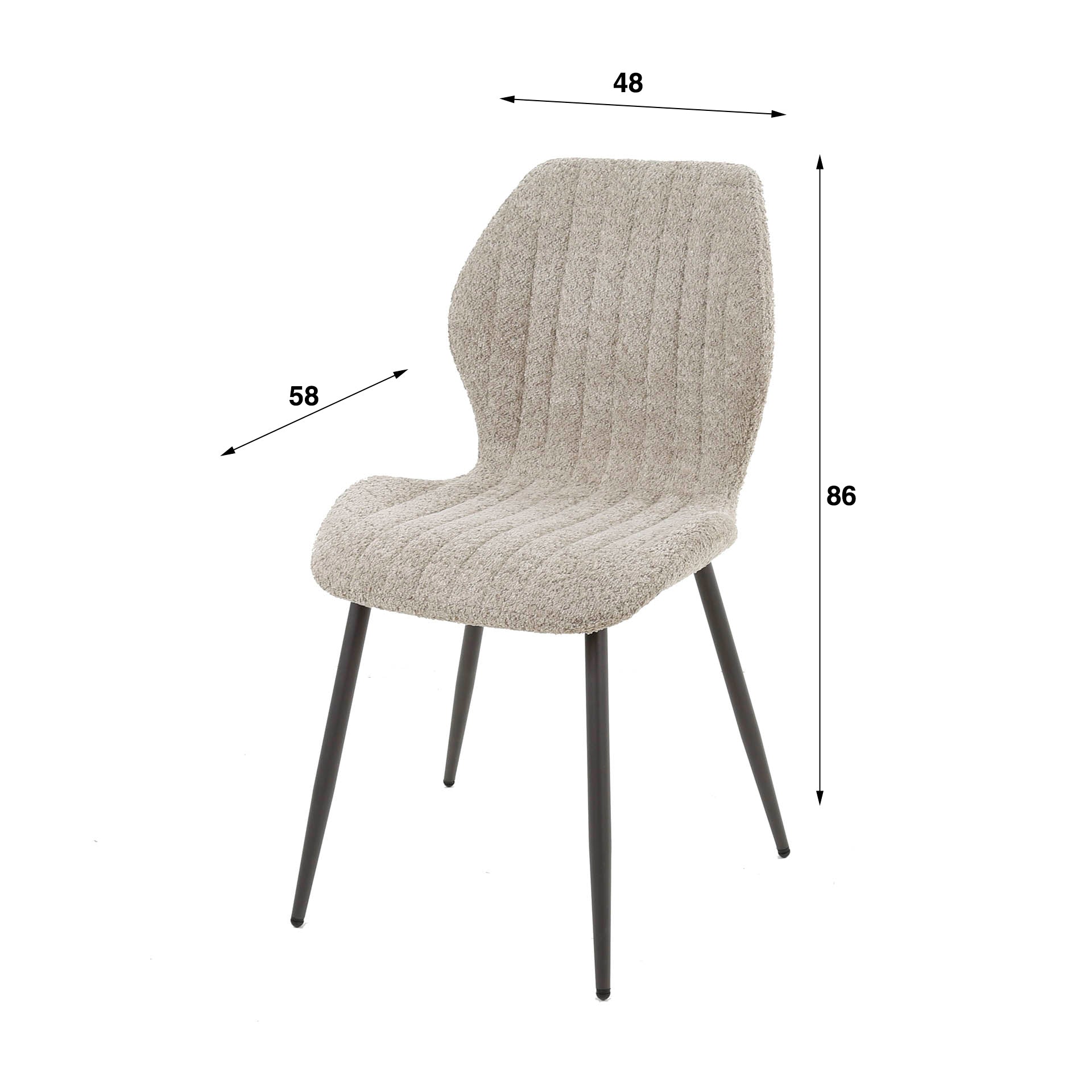 Stoel LInea verpakt per 4 / Bouclé zand – afbeelding 4