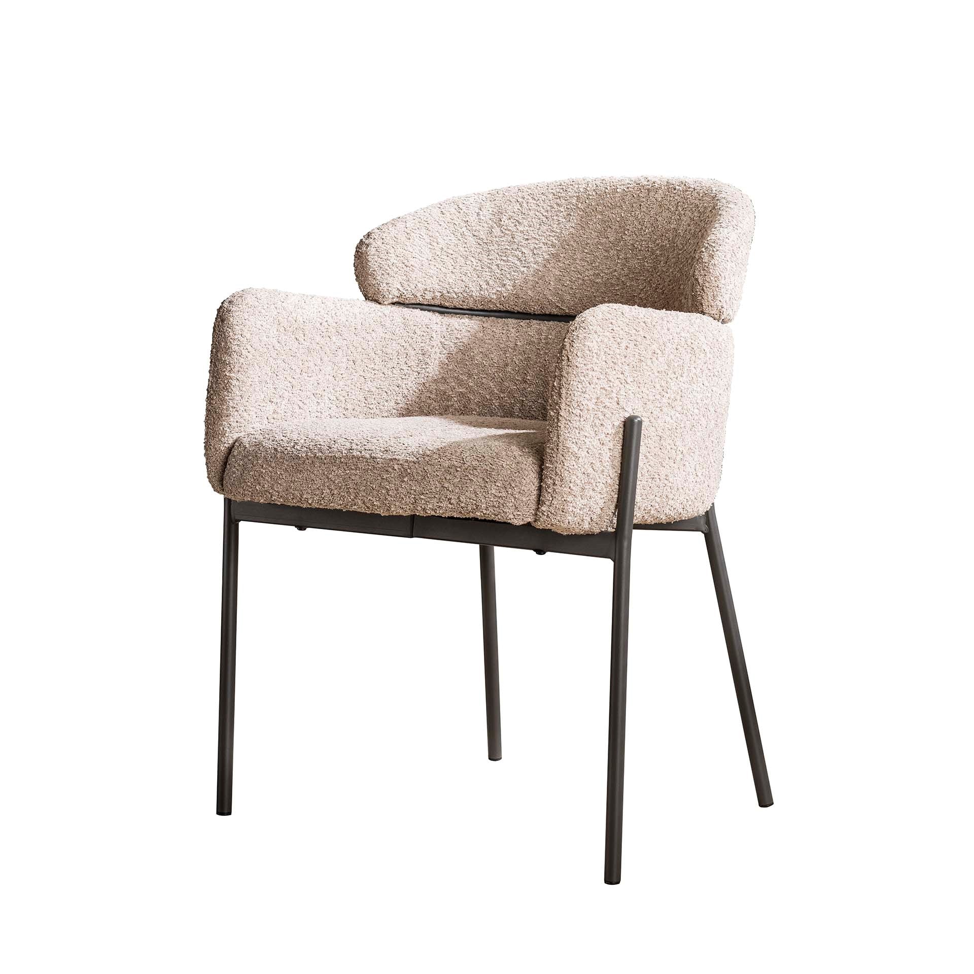 Armstoel Curva verpakt per 2 / Bouclé zand – afbeelding 3