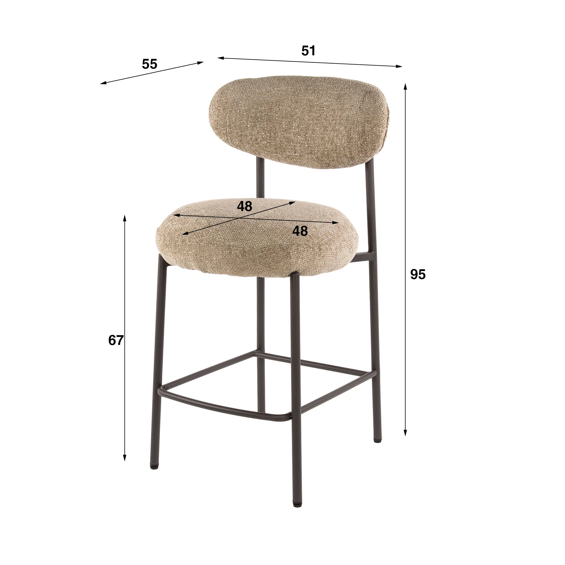 Barstoel Round verpakt per 2 / Cargo zand – afbeelding 4