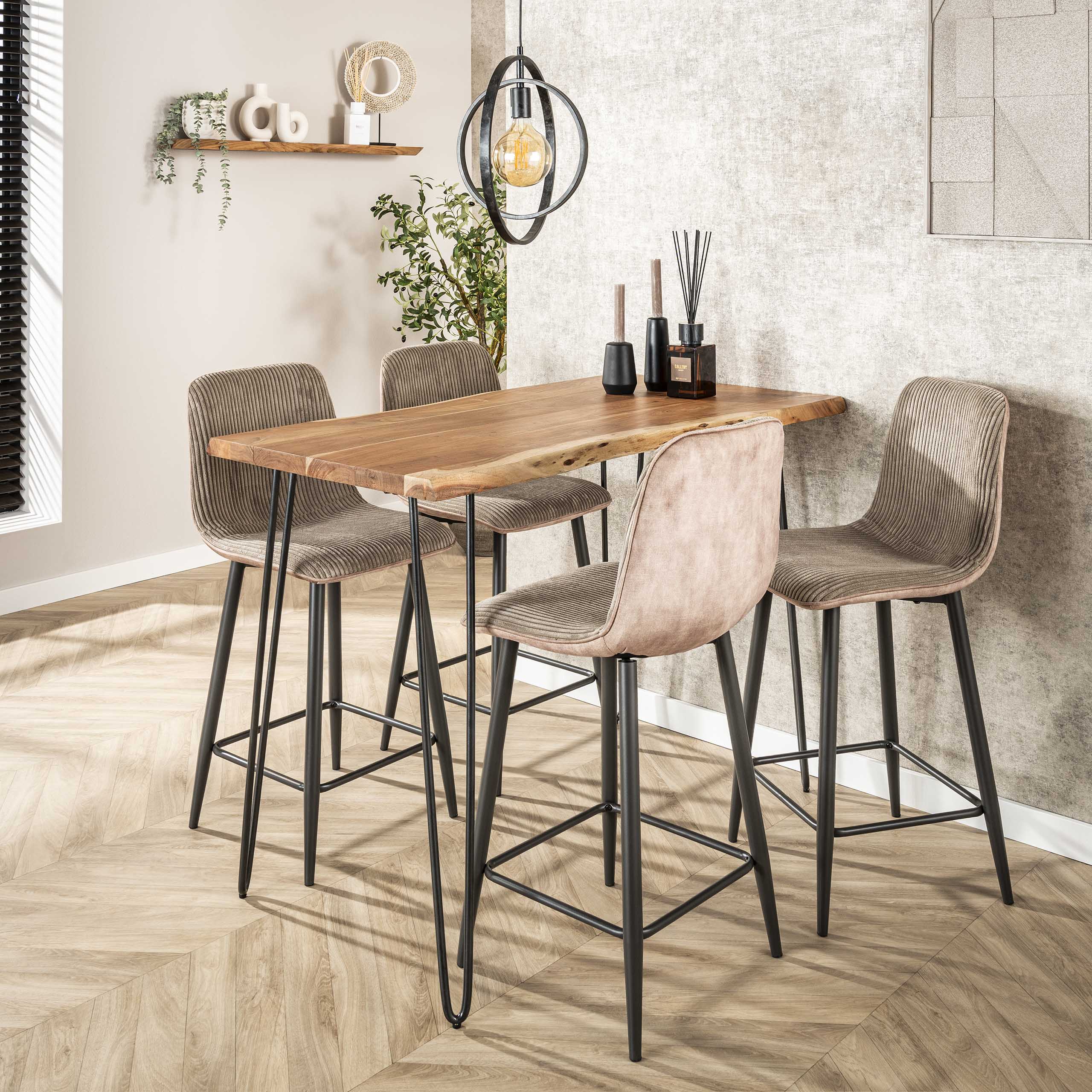 Barstoel Rib verpakt per 2 / Rock zand – afbeelding 3