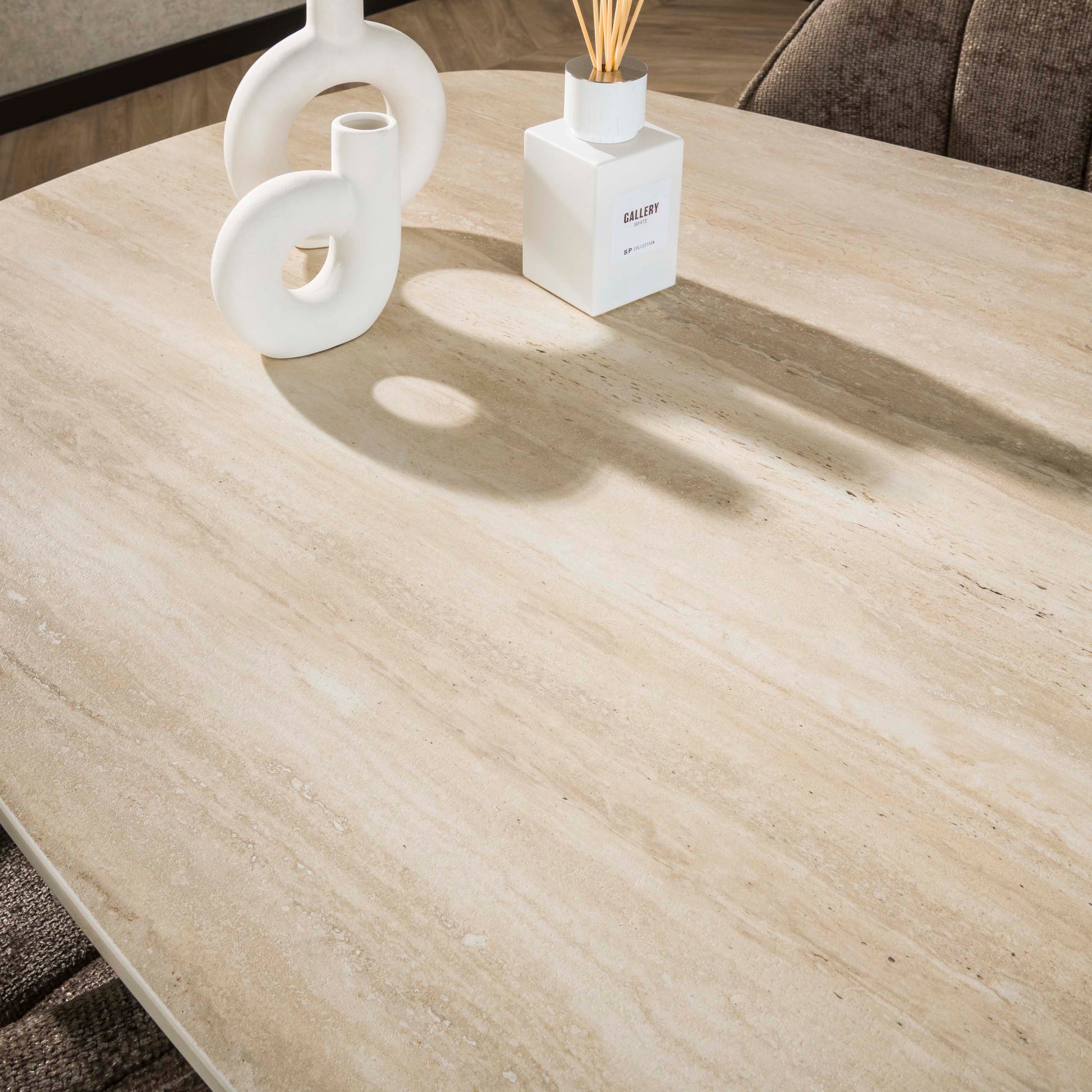 Eettafel Romano Cross deens ovaal 215cm / 3D keramiek travertin – afbeelding 4