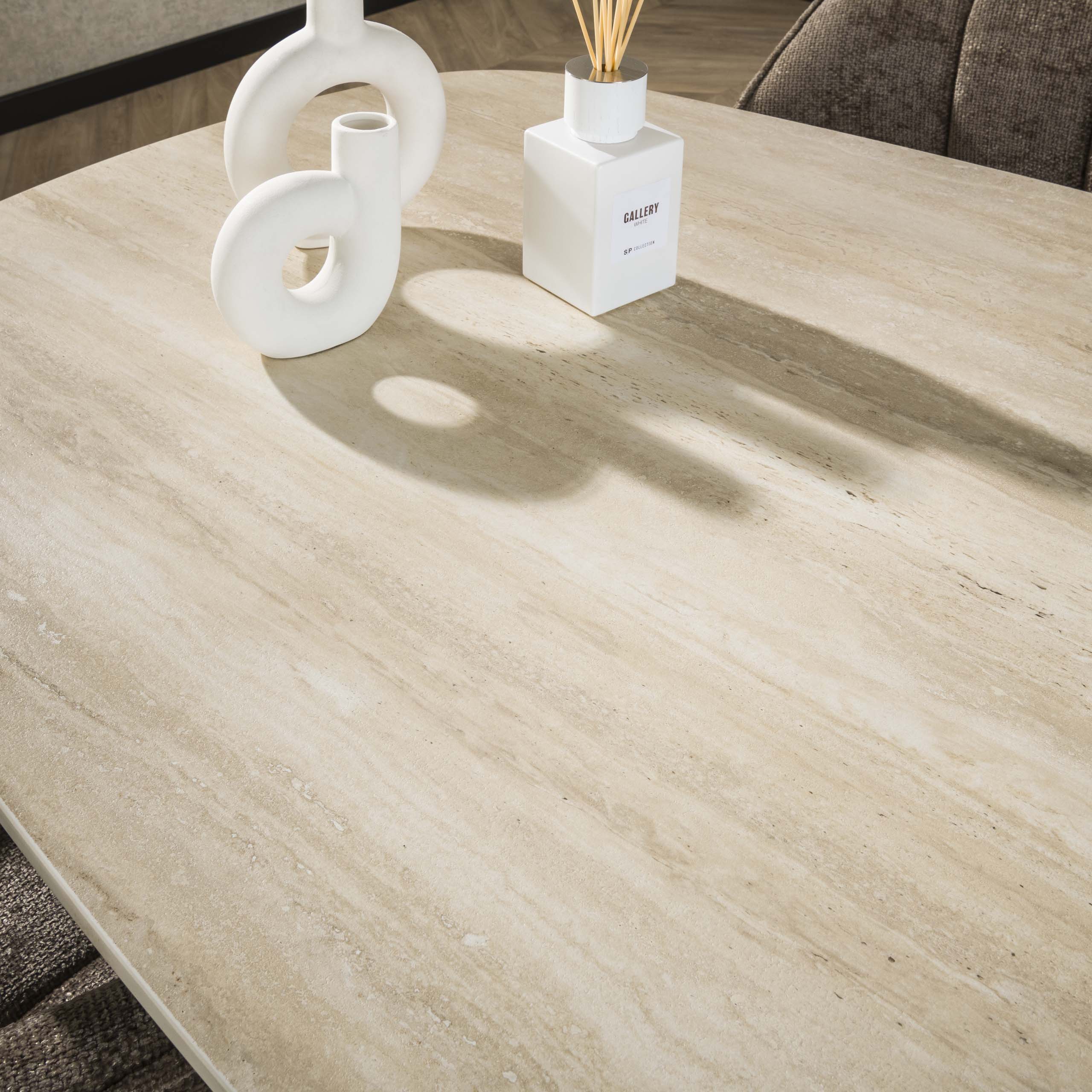 Eettafel Romano Cross deens ovaal 215cm / 3D keramiek travertin – afbeelding 4