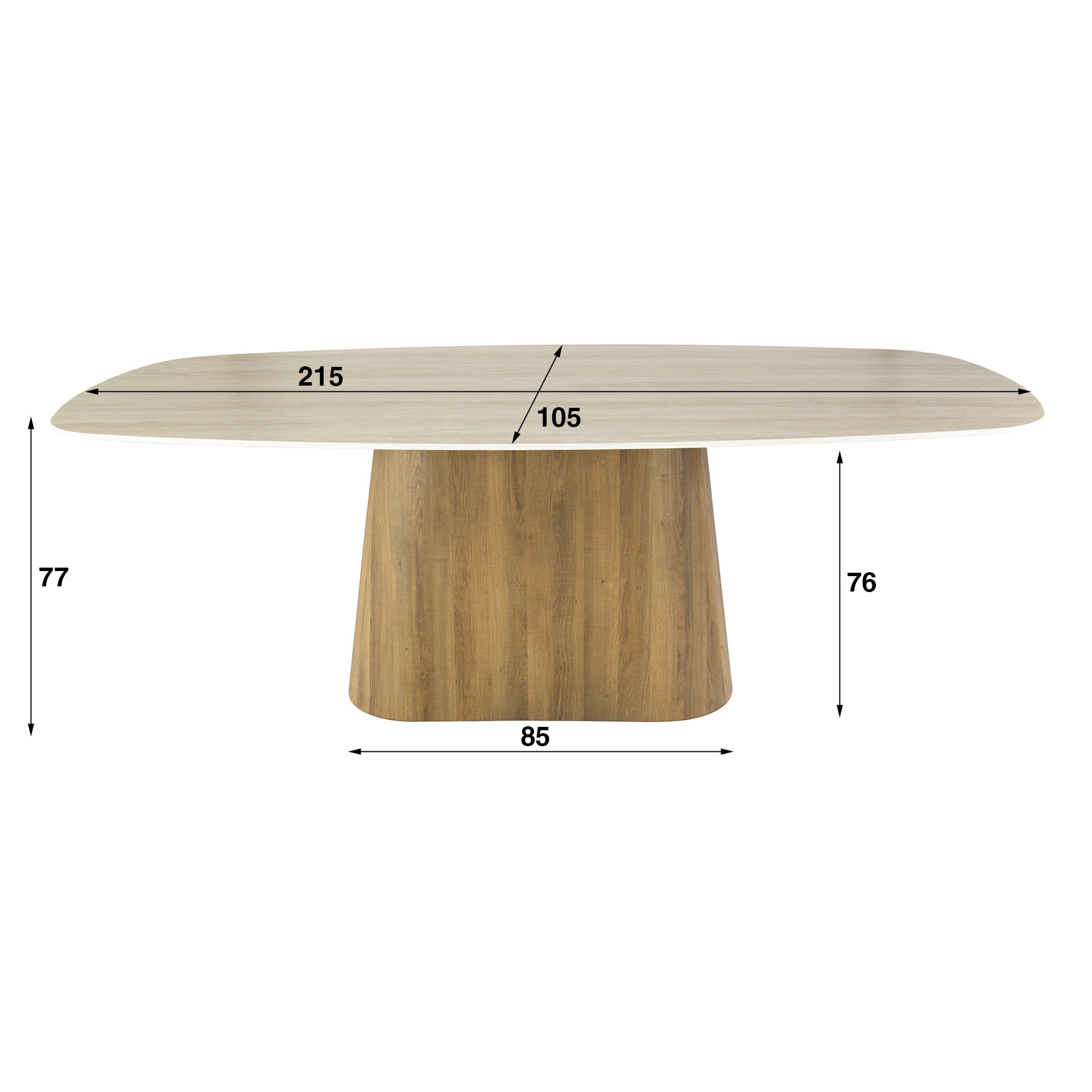Eettafel Romano Centro deens ovaal 215cm / 3D keramiek travertin – afbeelding 7