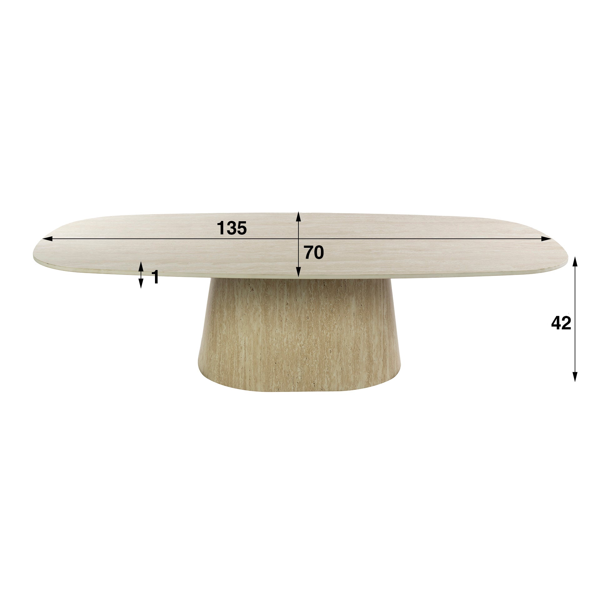 Salontafel Centro 135cm / 3D keramiek travertin – afbeelding 7