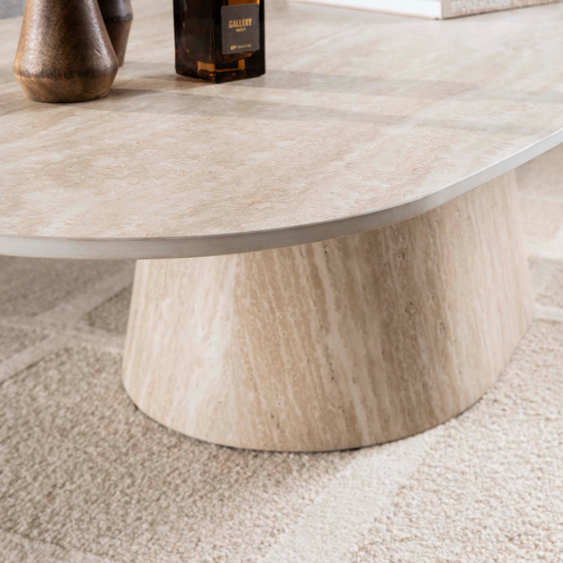 Salontafel Centro 135cm / 3D keramiek travertin – afbeelding 3
