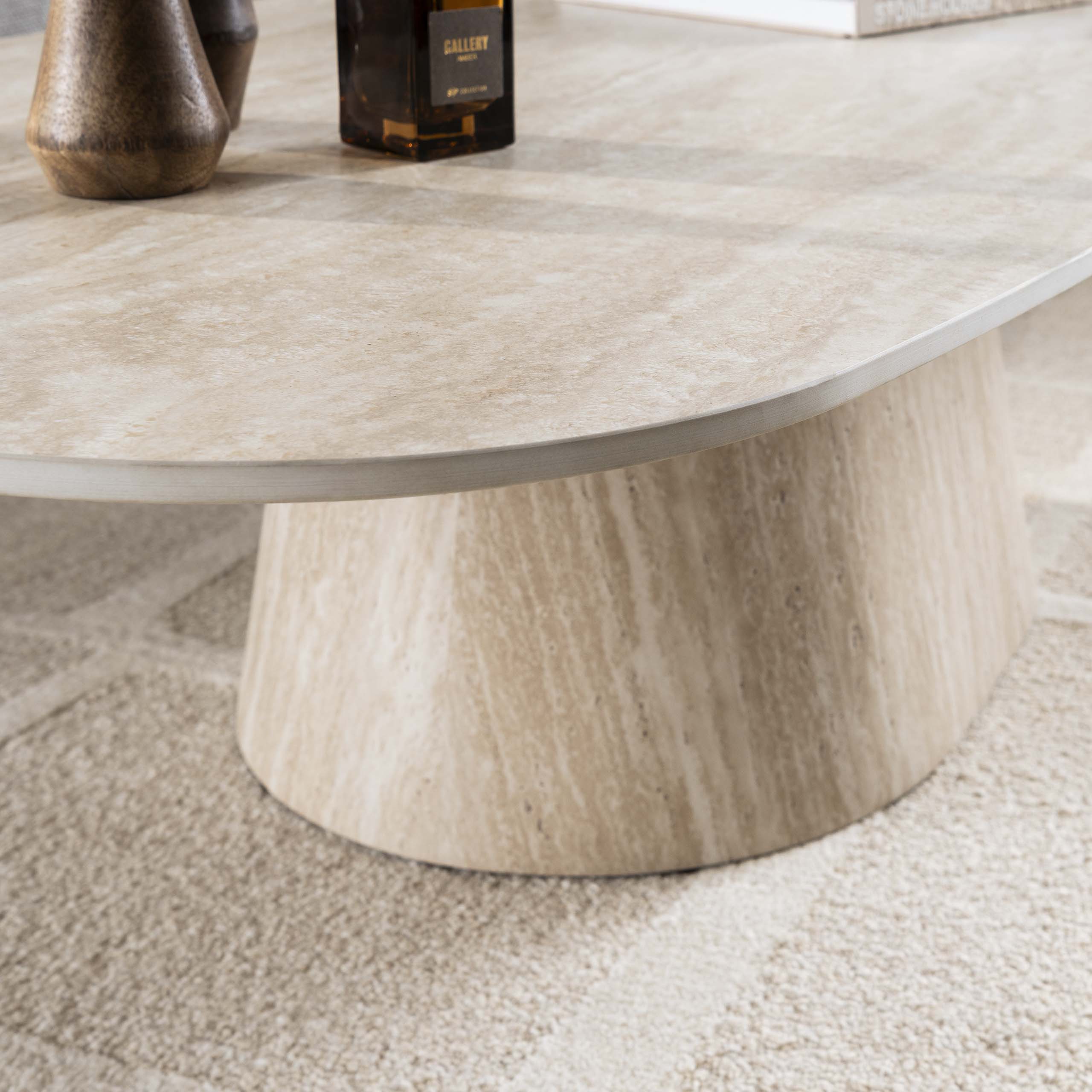 Salontafel Centro 135cm / 3D keramiek travertin – afbeelding 3