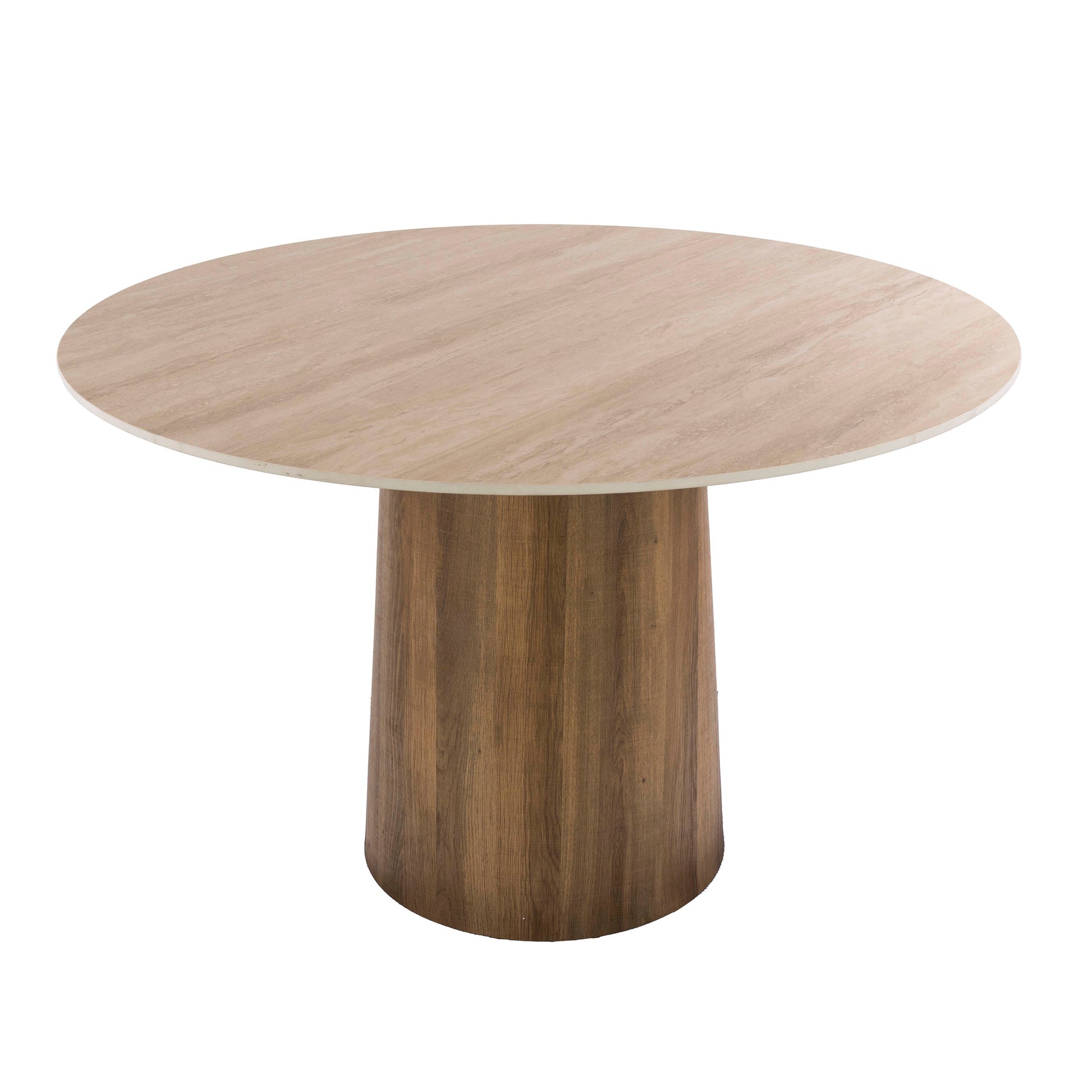 Eettafel Romano Centro rond Ø120cm / 3D keramiek travertin – afbeelding 4