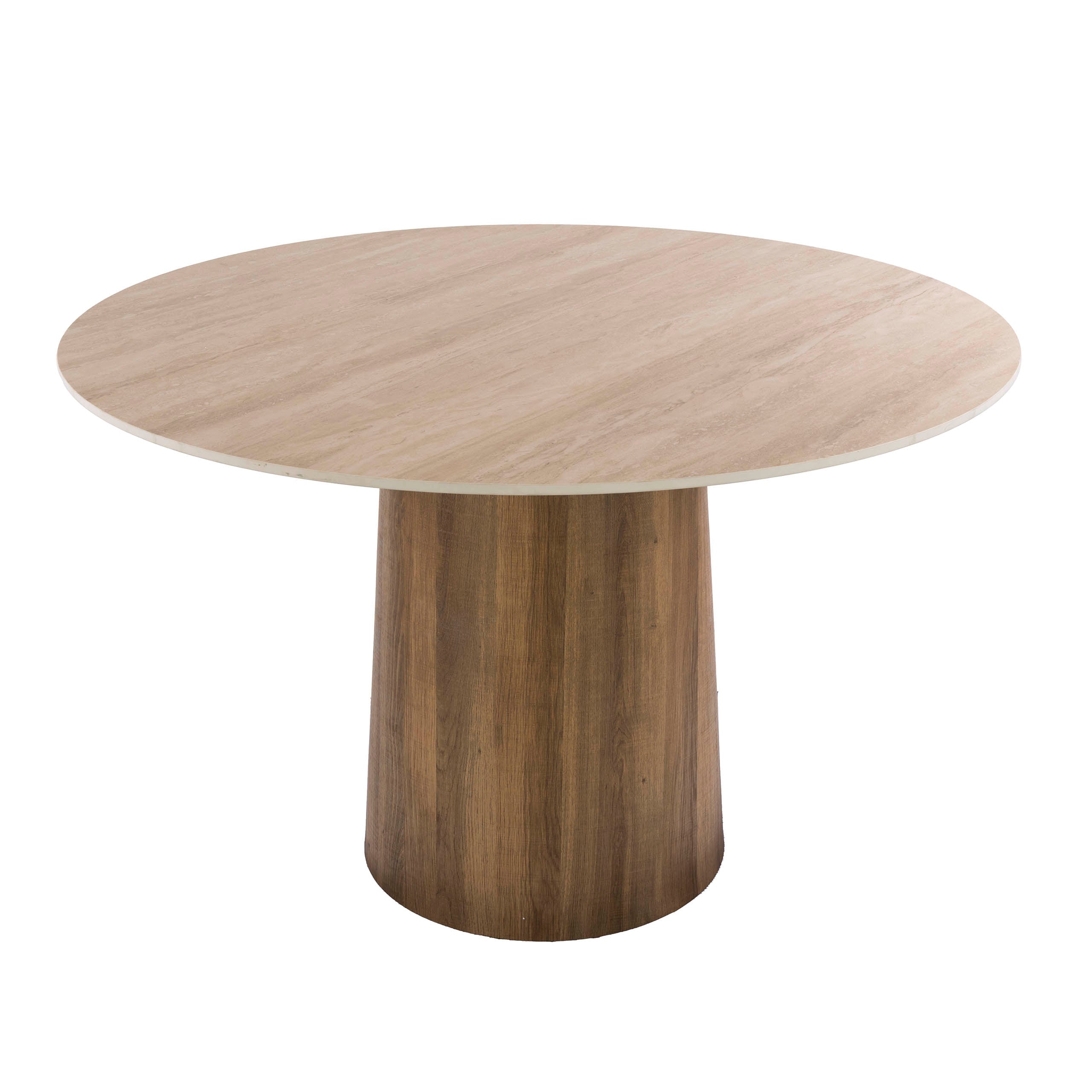 Eettafel Romano Centro rond Ø120cm / 3D keramiek travertin – afbeelding 4