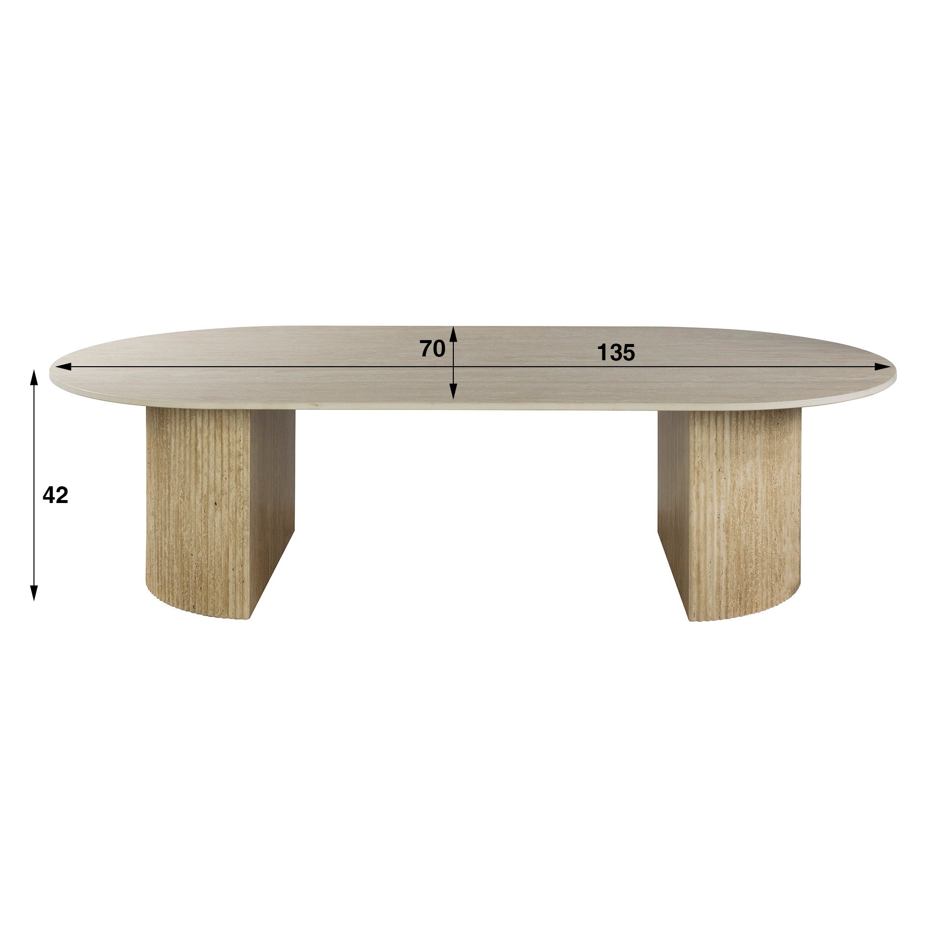 Salontafel Romano Arch 135cm / 3D keramiek travertin – afbeelding 6