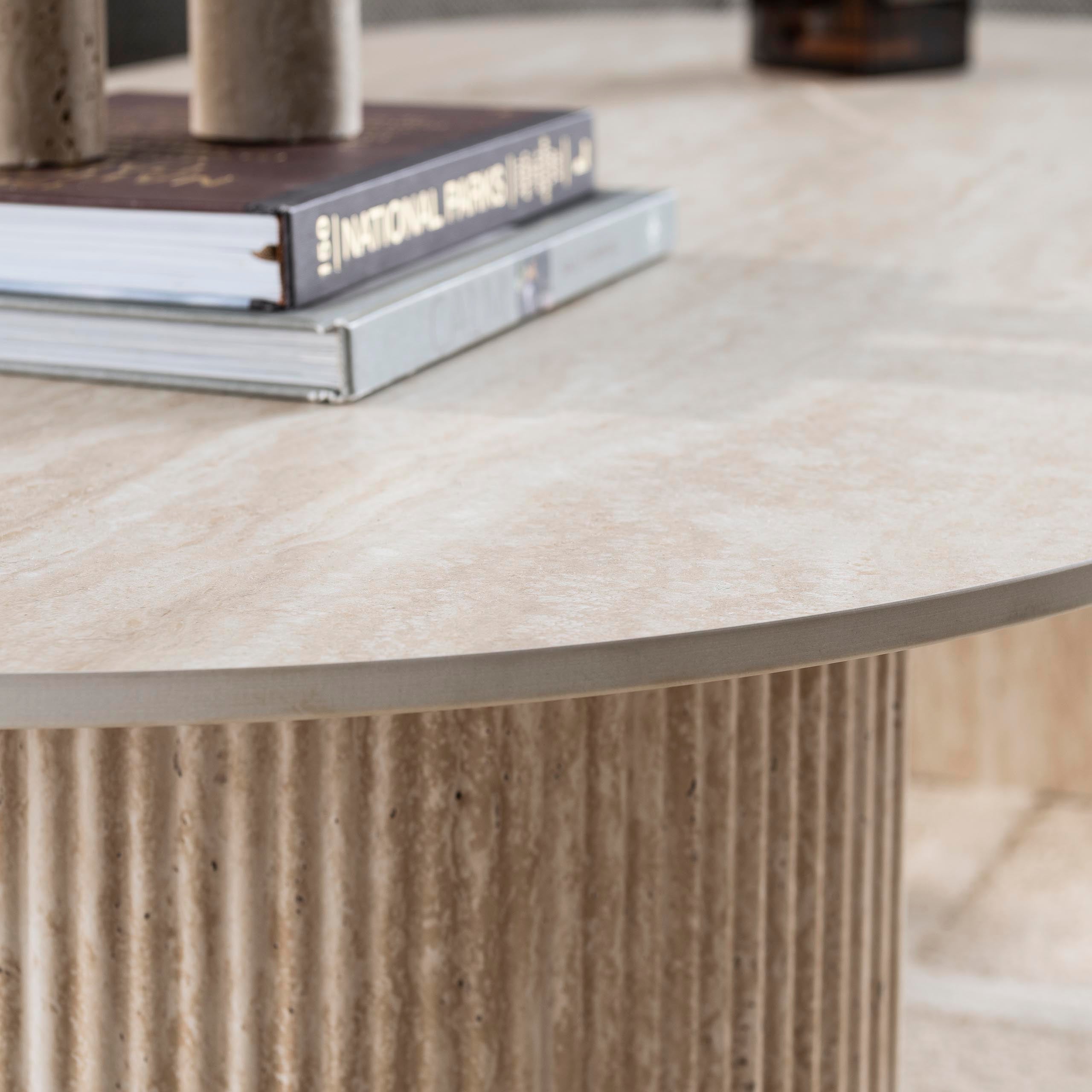 Salontafel Romano Arch 135cm / 3D keramiek travertin – afbeelding 3