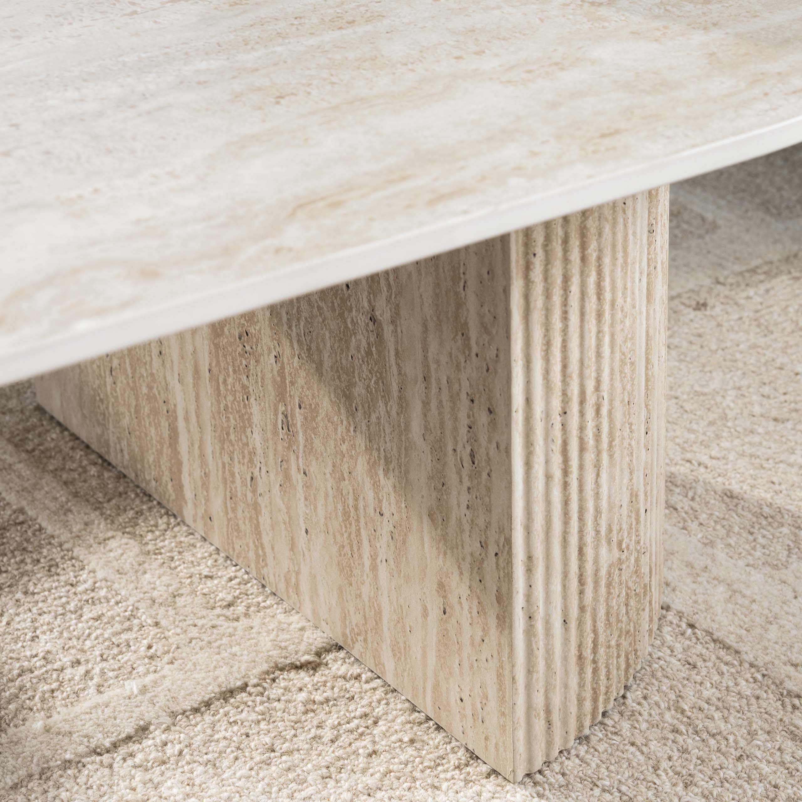 Salontafel Romano Arch 135cm / 3D keramiek travertin – afbeelding 4