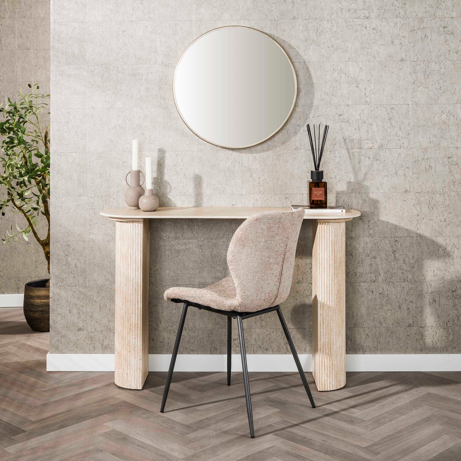 Hal/-kaptafel Romano Arch / Keramiek travertin – afbeelding 1