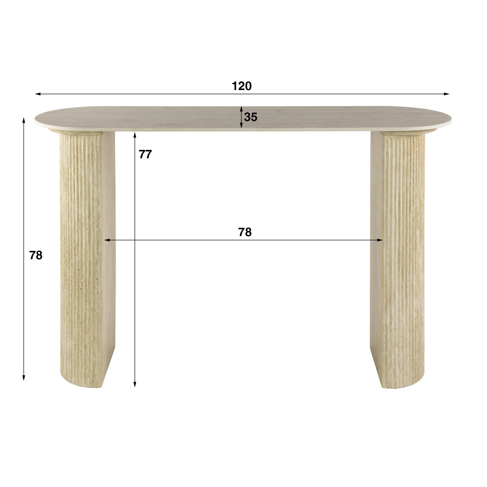 Hal/-kaptafel Romano Arch / Keramiek travertin – afbeelding 4