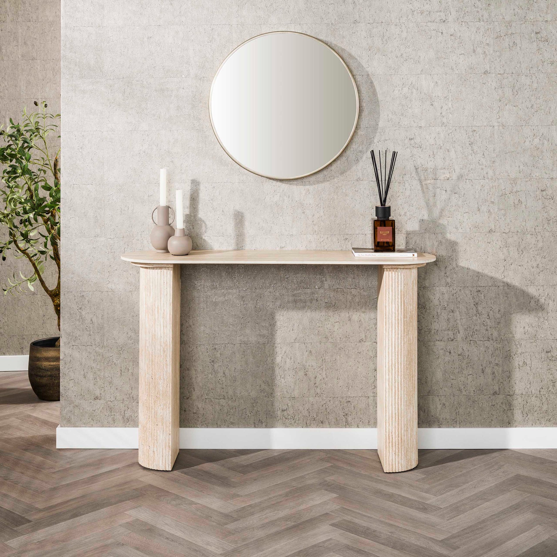 Hal/-kaptafel Romano Arch / Keramiek travertin – afbeelding 2