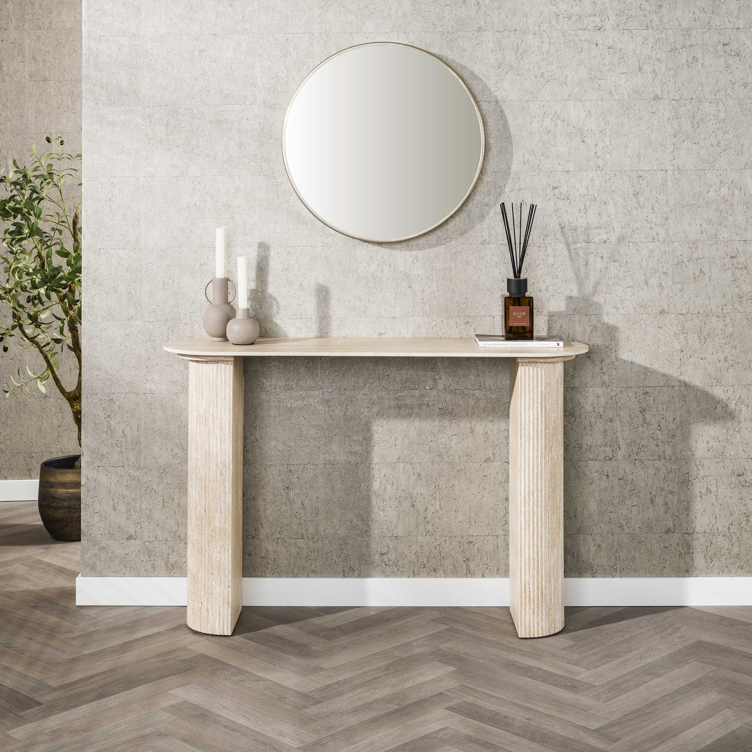 Hal/-kaptafel Romano Arch / Keramiek travertin – afbeelding 2