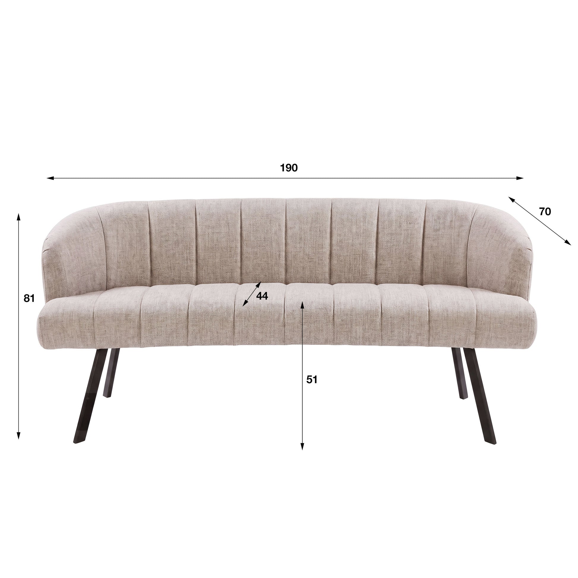 Eetkamerbank Oval / Hoven zand-bruin – afbeelding 4