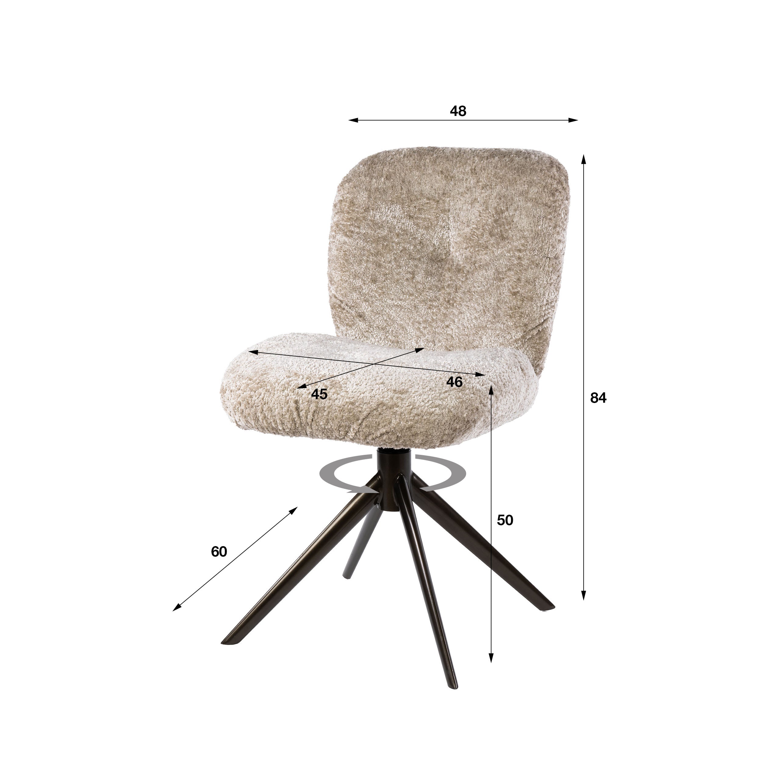 Stoel Comfort draaibaar verpakt per 2 / Alura zand-bruin – afbeelding 3