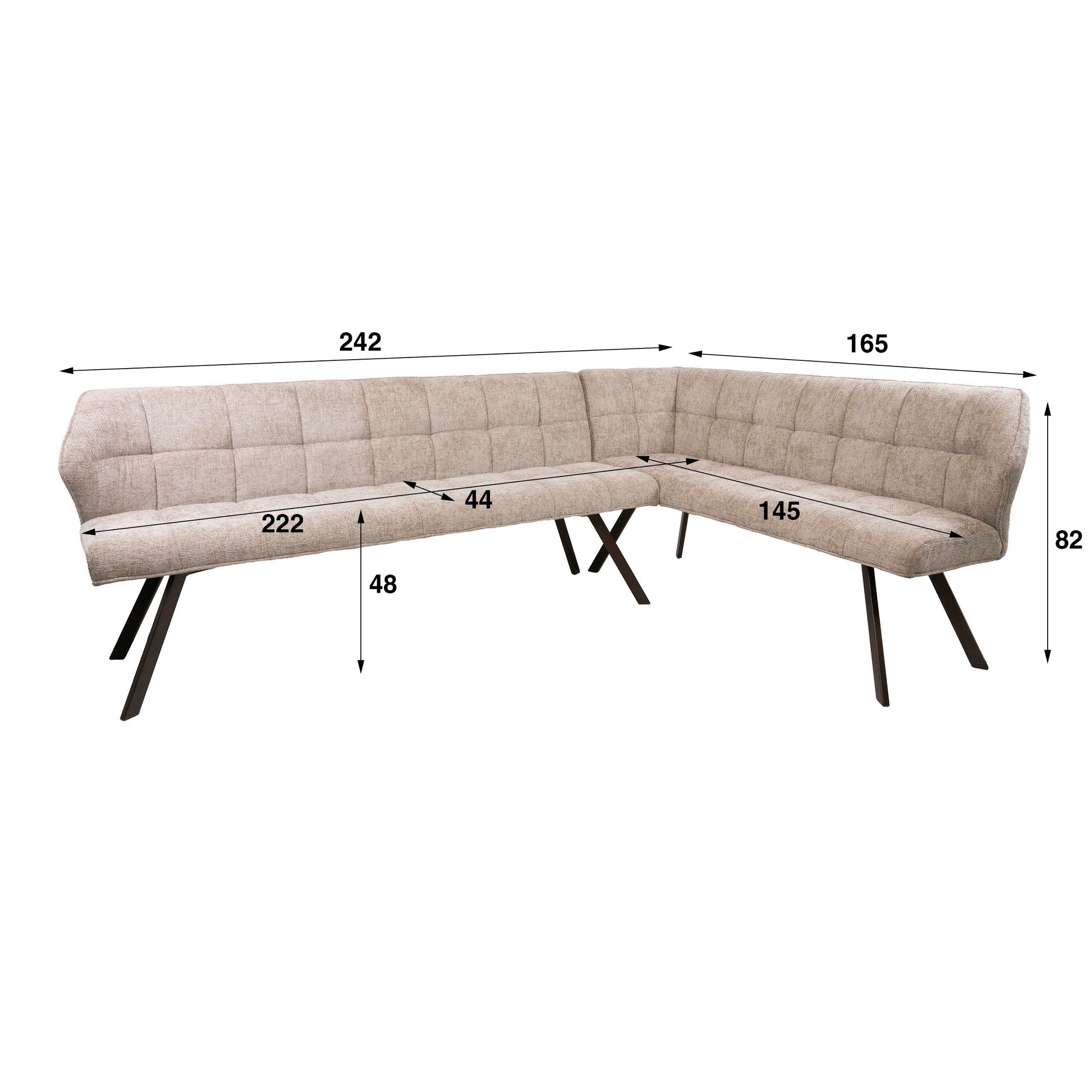Hoekbank Raster rechts / Hoven zand-bruin – afbeelding 5