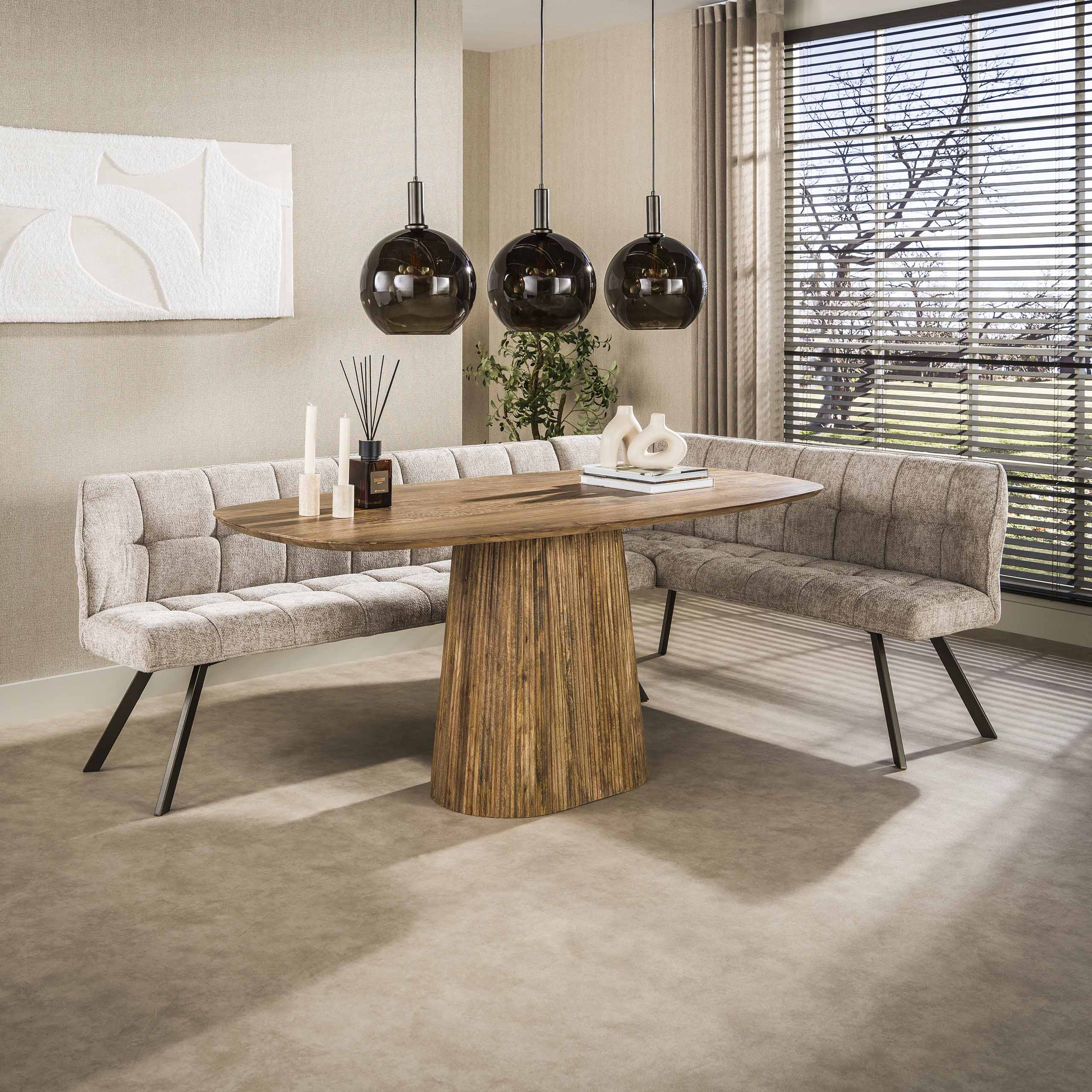 Hoekbank Raster rechts / Hoven zand-bruin – afbeelding 2
