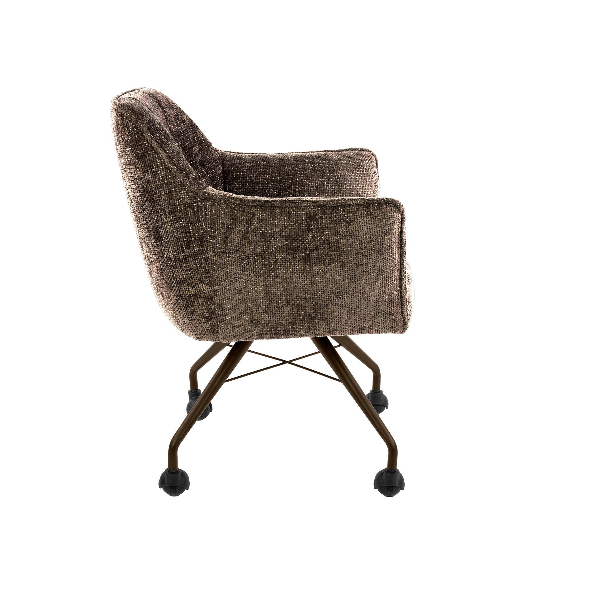 Armstoel Raster wieltjes verpakt per 2 / Hoven taupe-bruin – afbeelding 6