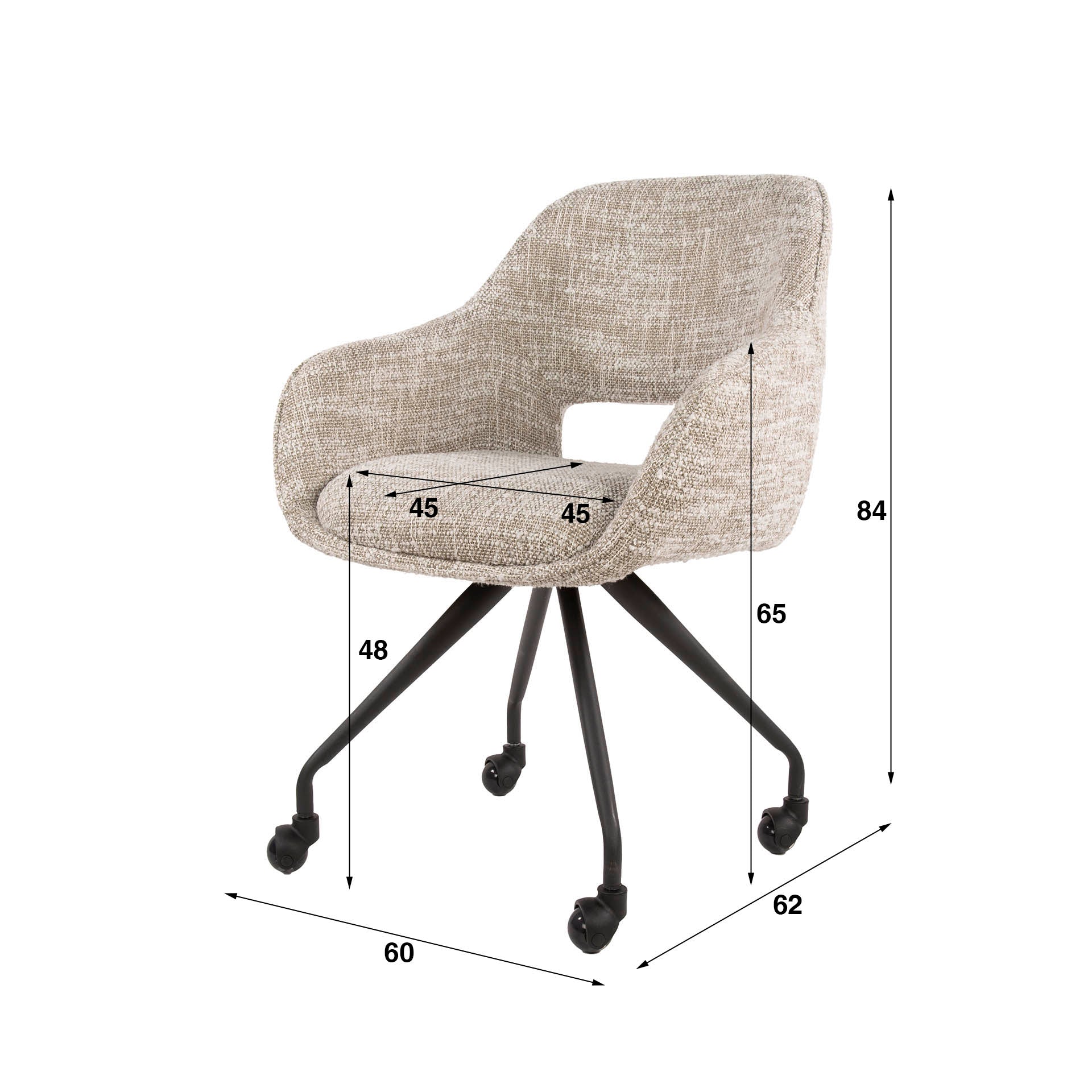 Armstoel Spring wieltjes verpakt per 2 / Eagle crème – afbeelding 8